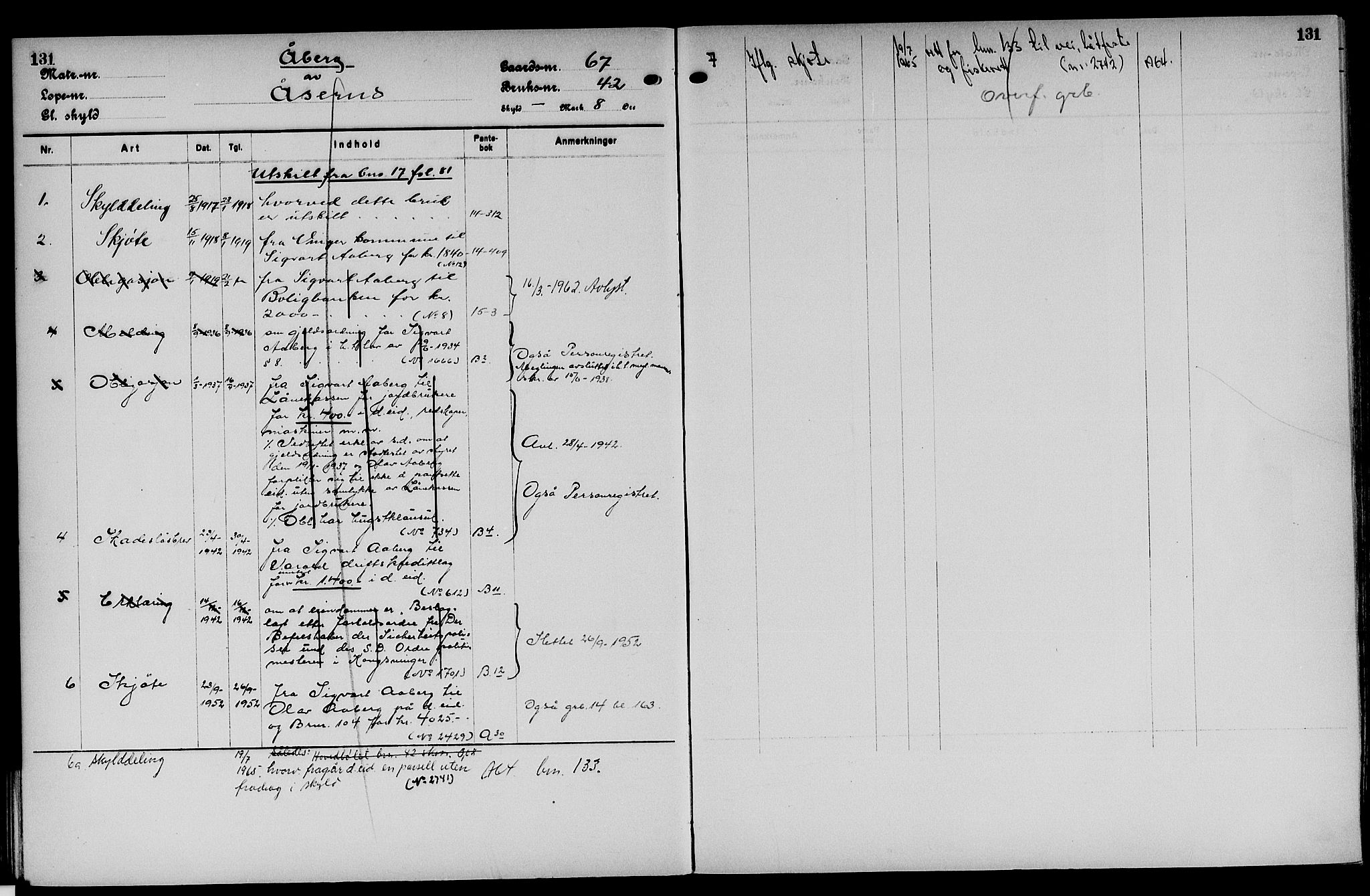 Vinger og Odal sorenskriveri, SAH/TING-022/H/Ha/Hac/Hacc/L0011: Mortgage register no. 3.11, 1923, p. 131
