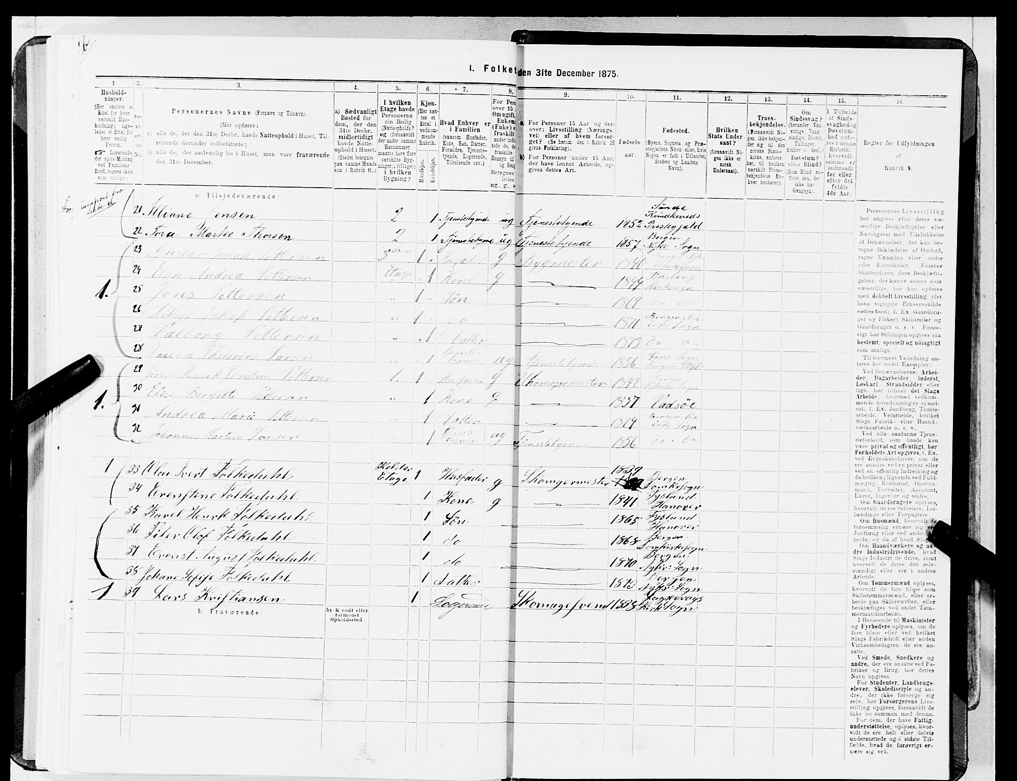 SAB, 1875 census for 1301 Bergen, 1875, p. 1878