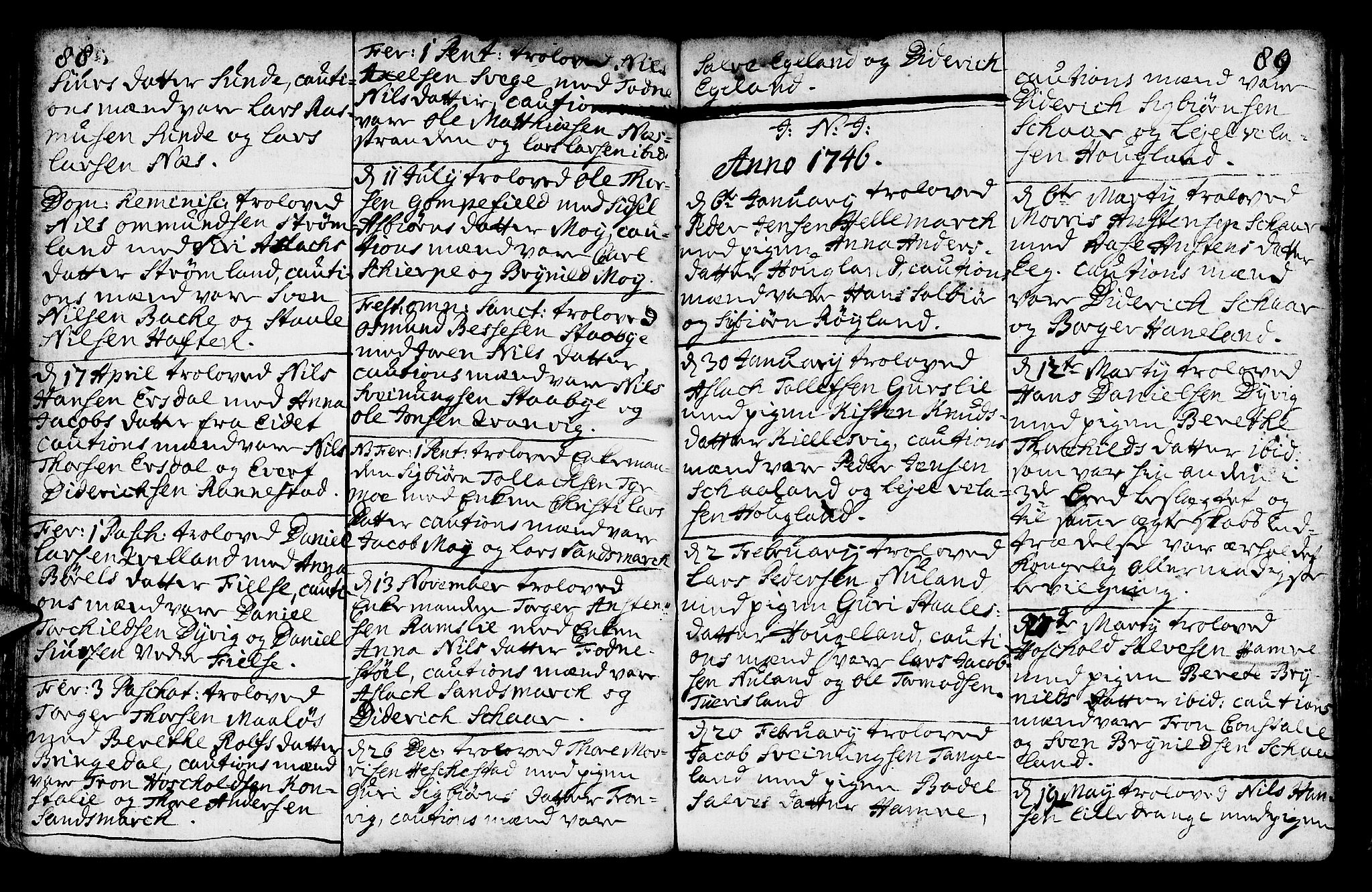 Lund sokneprestkontor, AV/SAST-A-101809/S06/L0002: Parish register (official) no. A 2, 1738-1760, p. 88-89