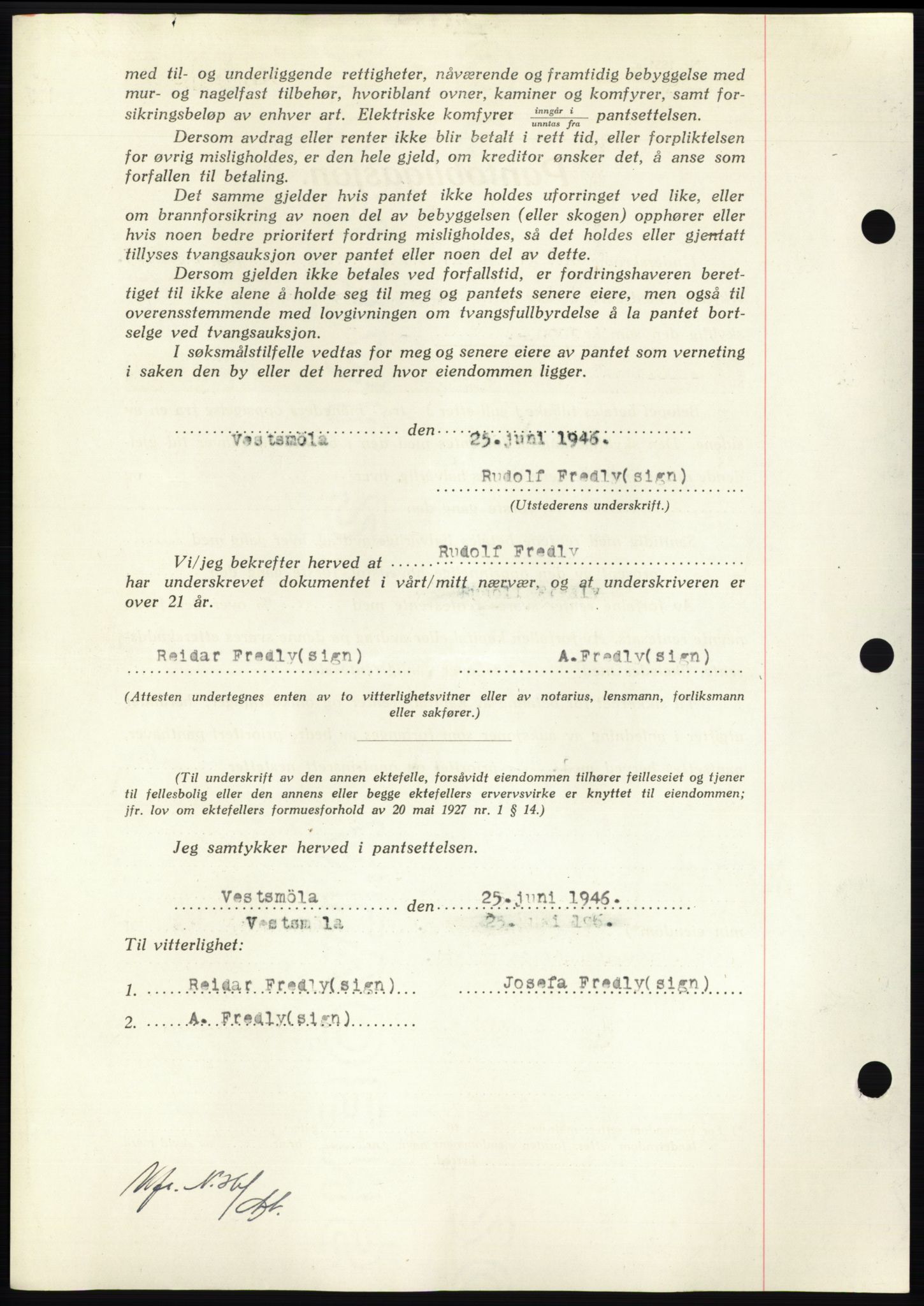 Nordmøre sorenskriveri, AV/SAT-A-4132/1/2/2Ca: Mortgage book no. B94, 1946-1946, Diary no: : 1730/1946