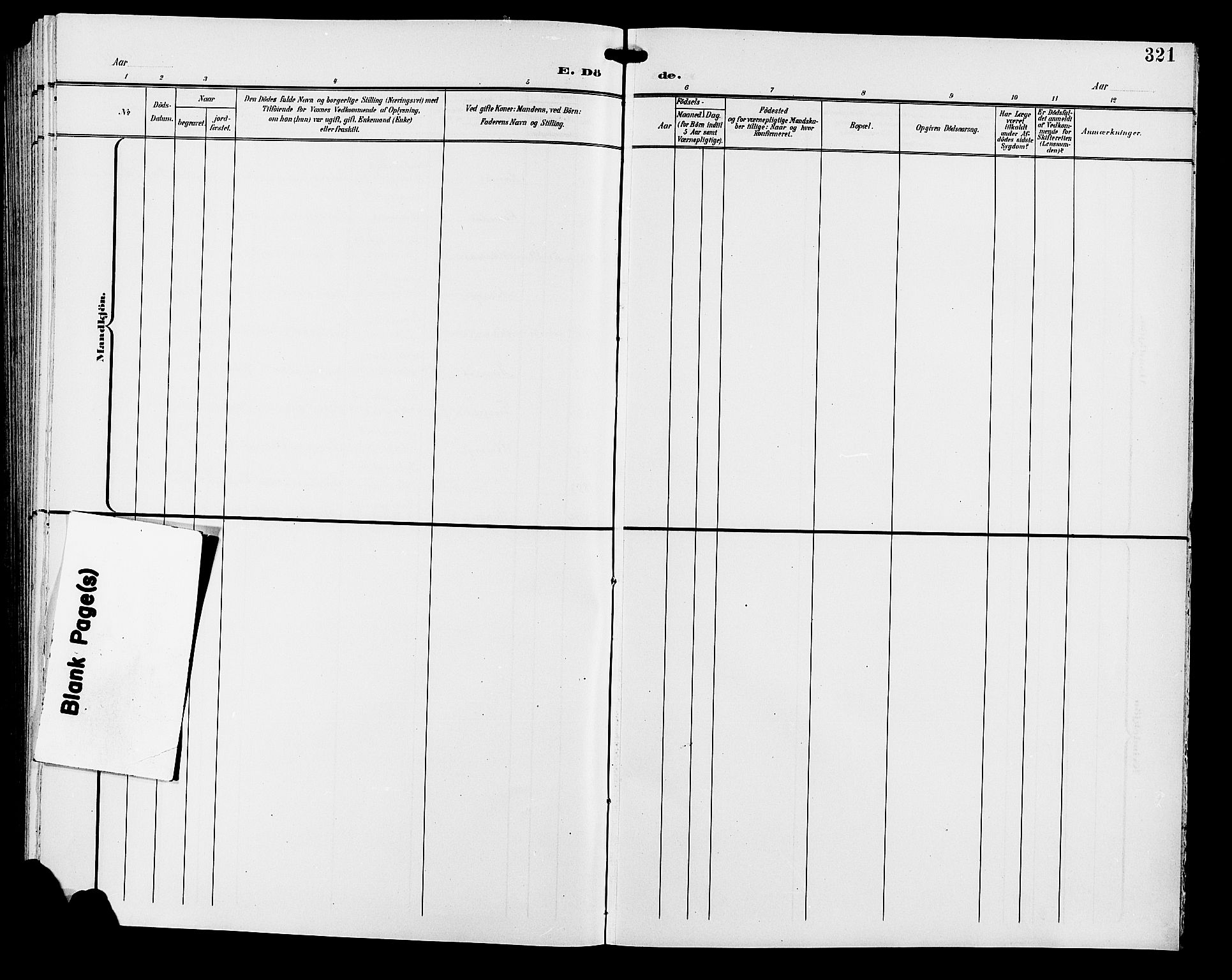 Hamar prestekontor, AV/SAH-DOMPH-002/H/Ha/Hab/L0001: Parish register (copy) no. 1, 1899-1914, p. 321