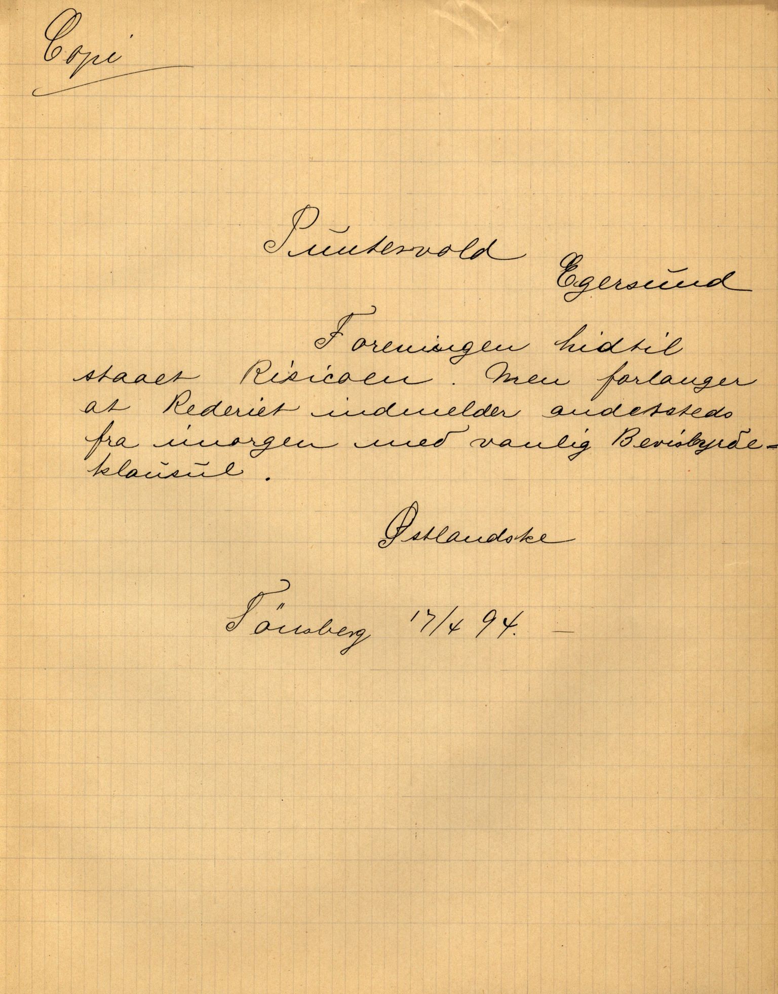 Pa 63 - Østlandske skibsassuranceforening, VEMU/A-1079/G/Ga/L0030/0008: Havaridokumenter / Skjoldmoen, Dalerne, Union, 1894, p. 49