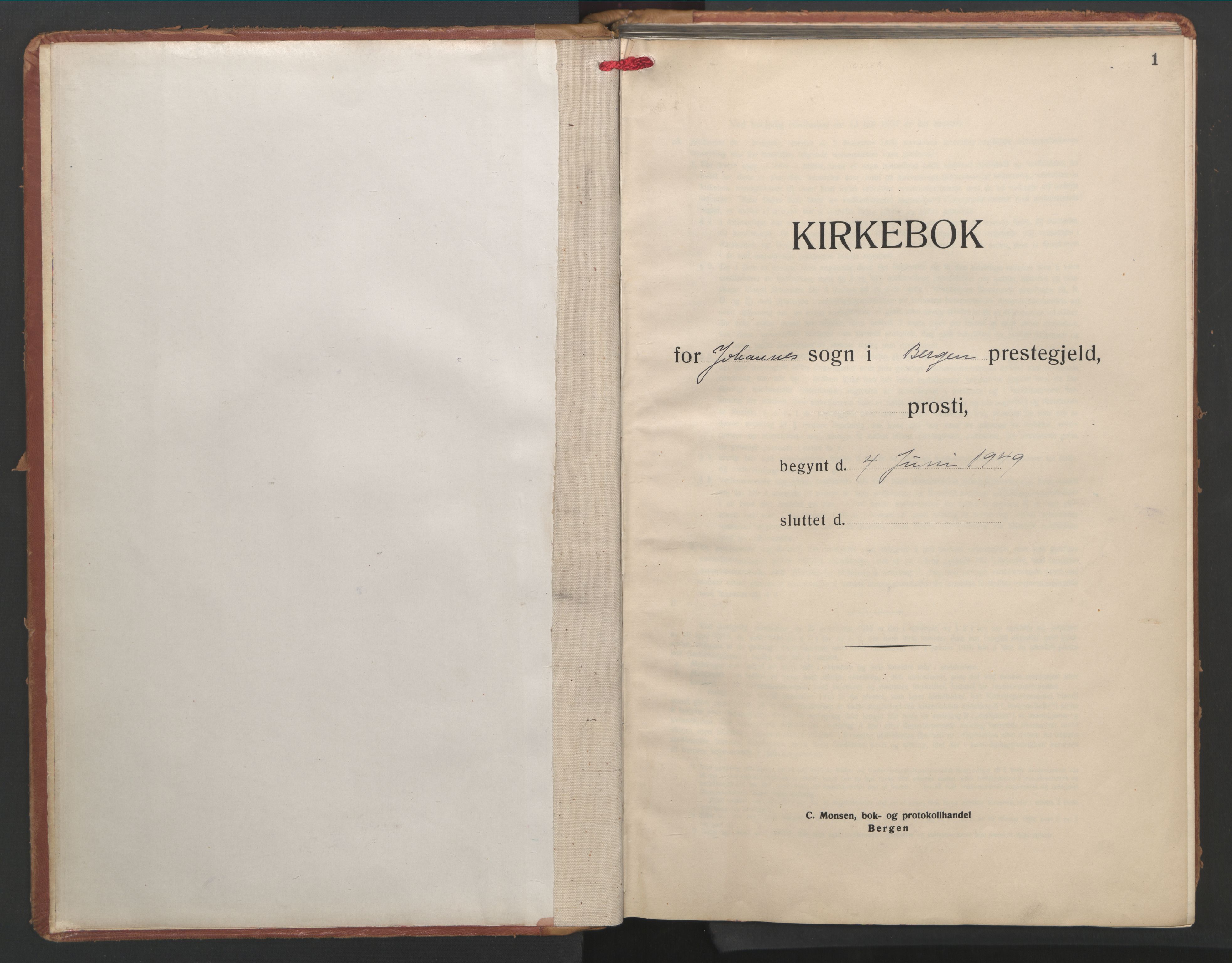 Johanneskirken sokneprestembete, SAB/A-76001/H/Hab: Parish register (copy) no. C 4, 1949-1963, p. 0b-1a