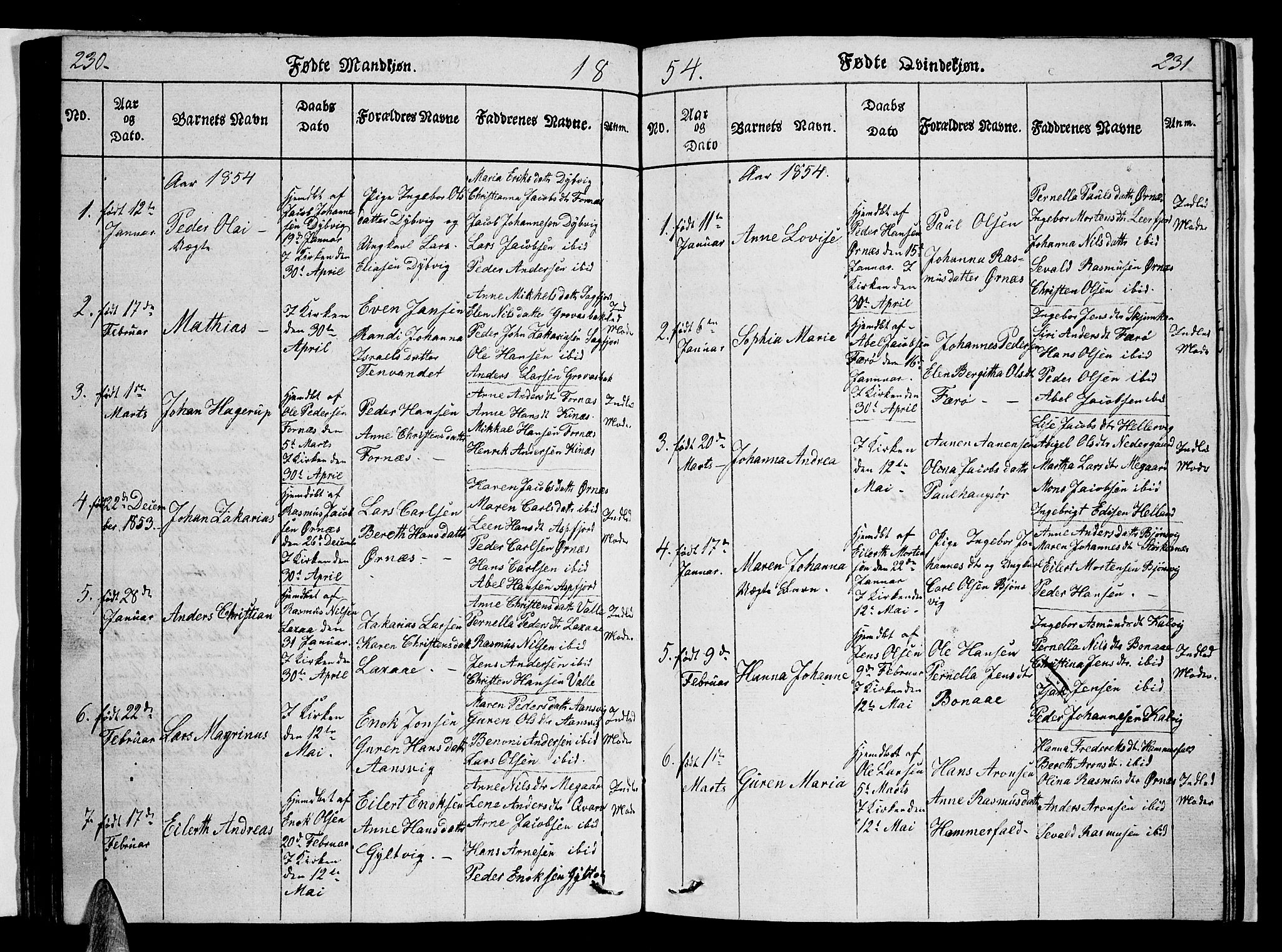 Ministerialprotokoller, klokkerbøker og fødselsregistre - Nordland, AV/SAT-A-1459/853/L0773: Parish register (copy) no. 853C01, 1821-1859, p. 230-231