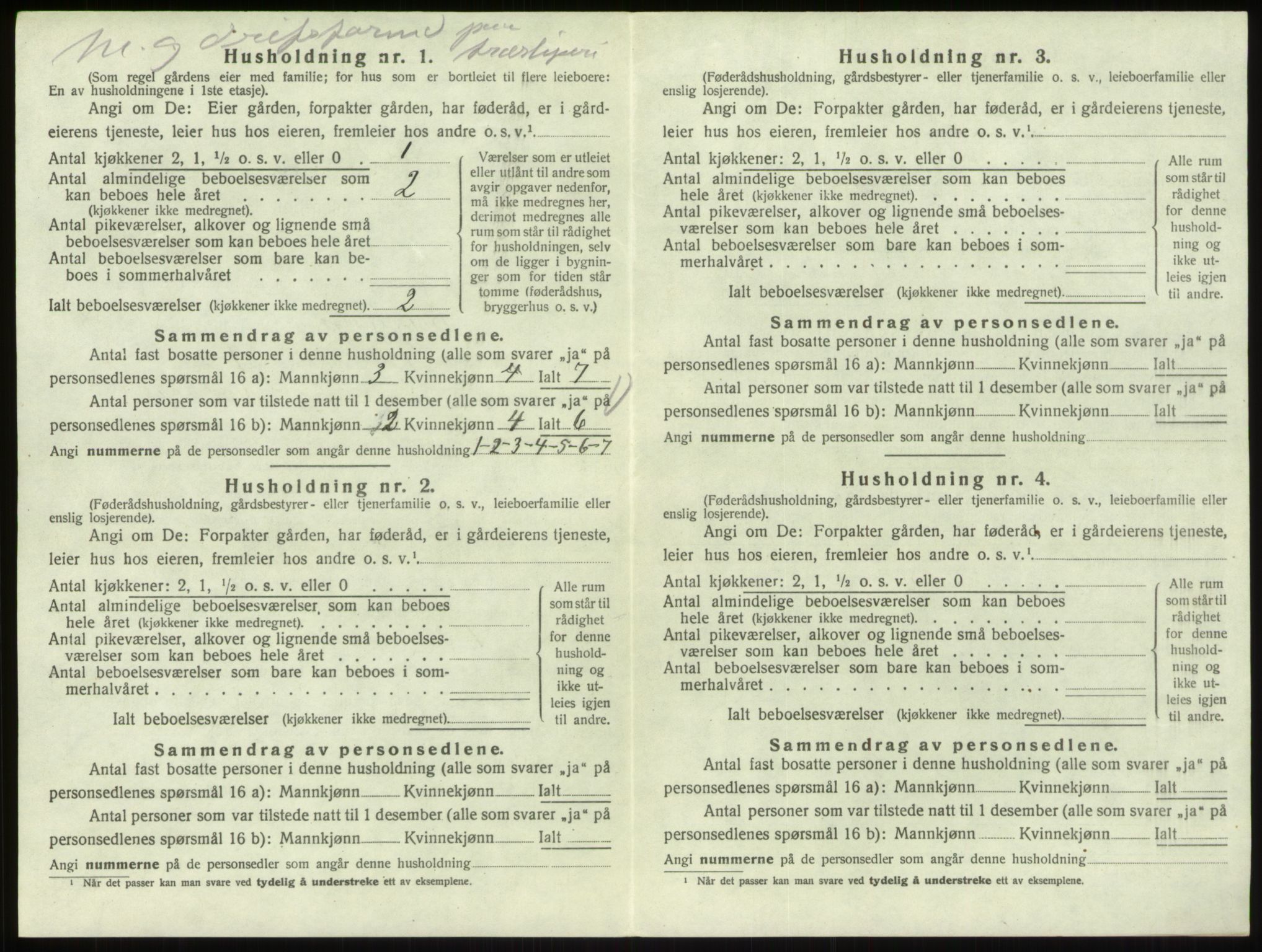 SAO, 1920 census for Berg, 1920, p. 1284