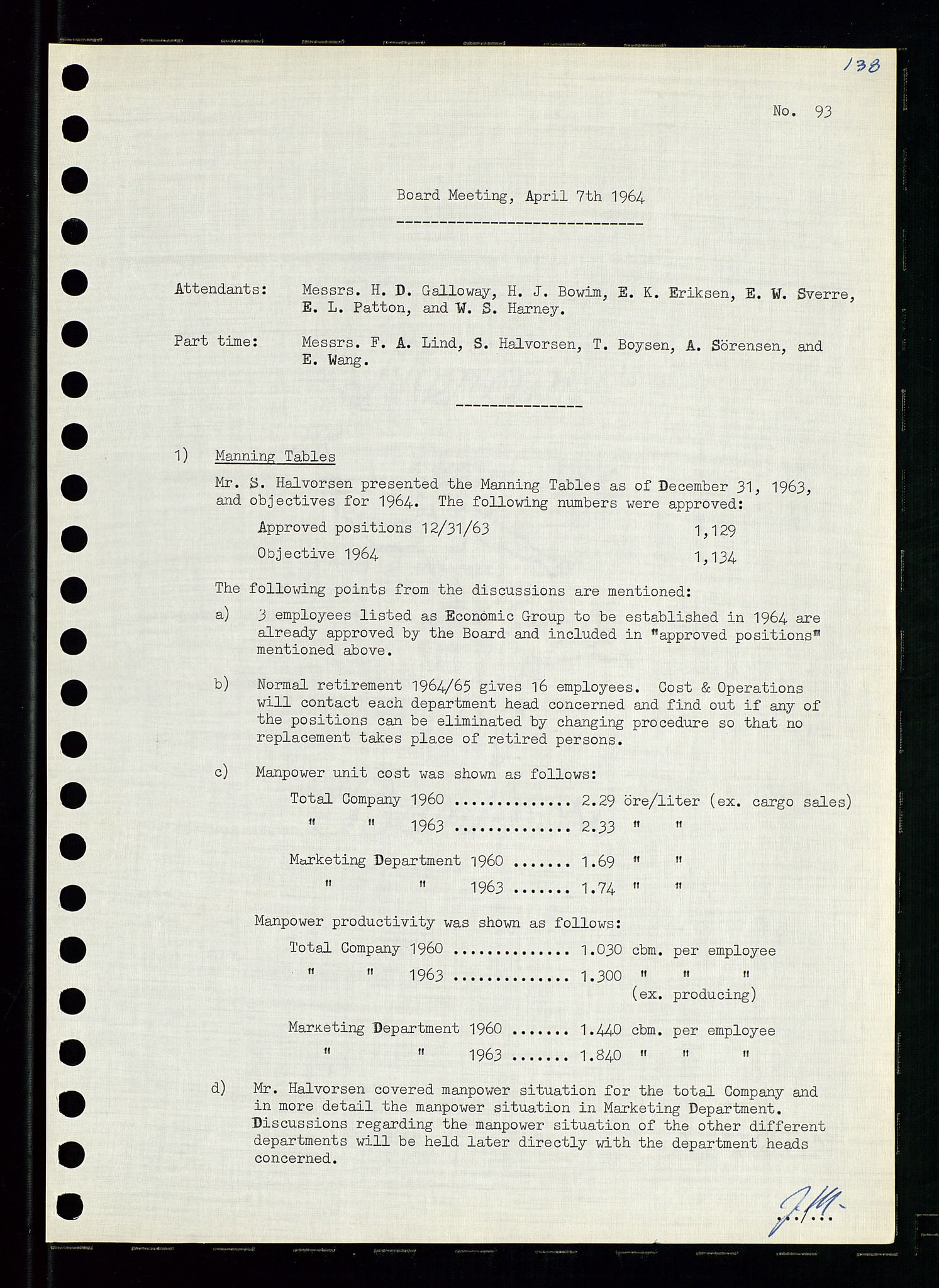 Pa 0982 - Esso Norge A/S, SAST/A-100448/A/Aa/L0001/0004: Den administrerende direksjon Board minutes (styrereferater) / Den administrerende direksjon Board minutes (styrereferater), 1963-1964, p. 122
