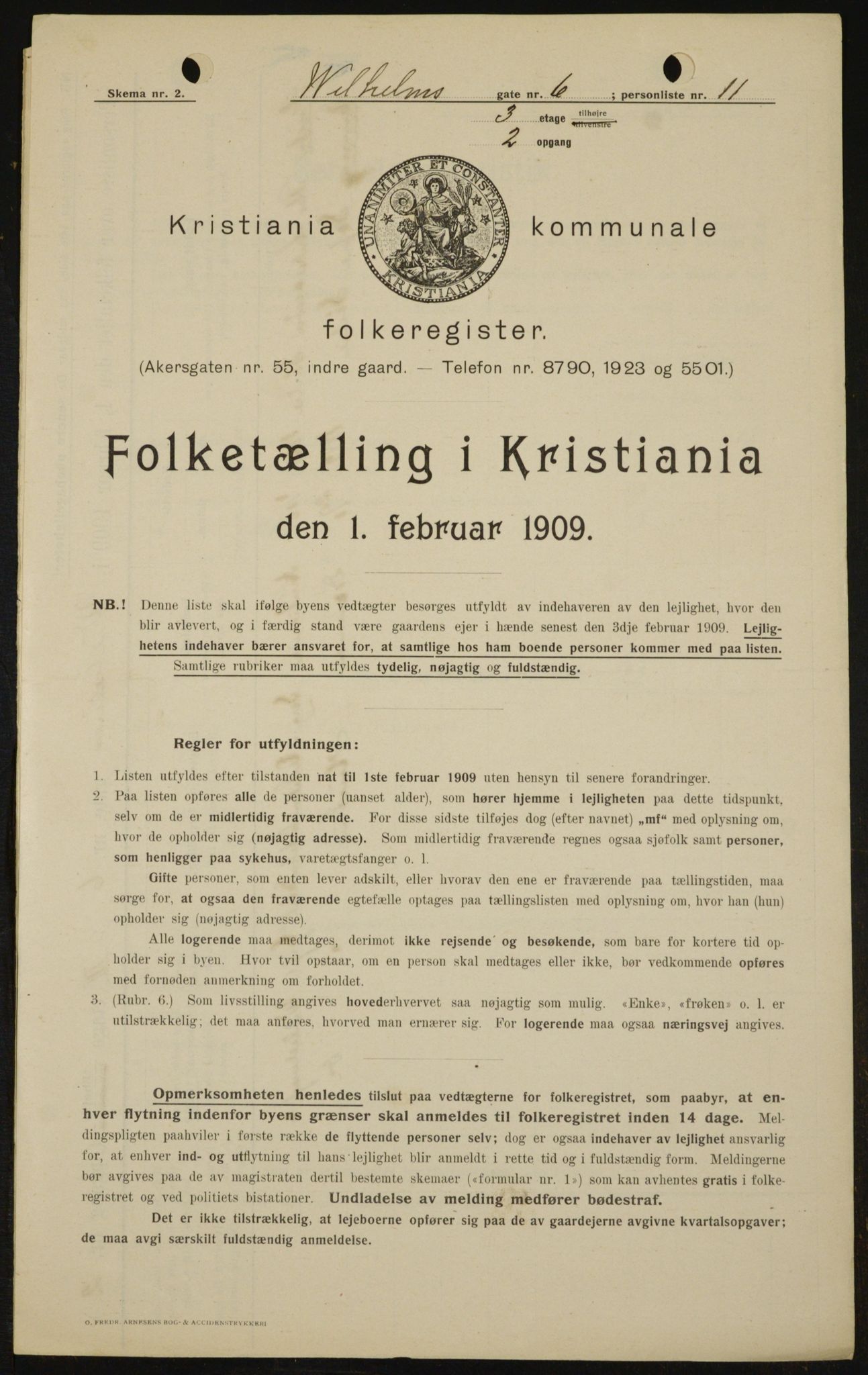 OBA, Municipal Census 1909 for Kristiania, 1909, p. 116424