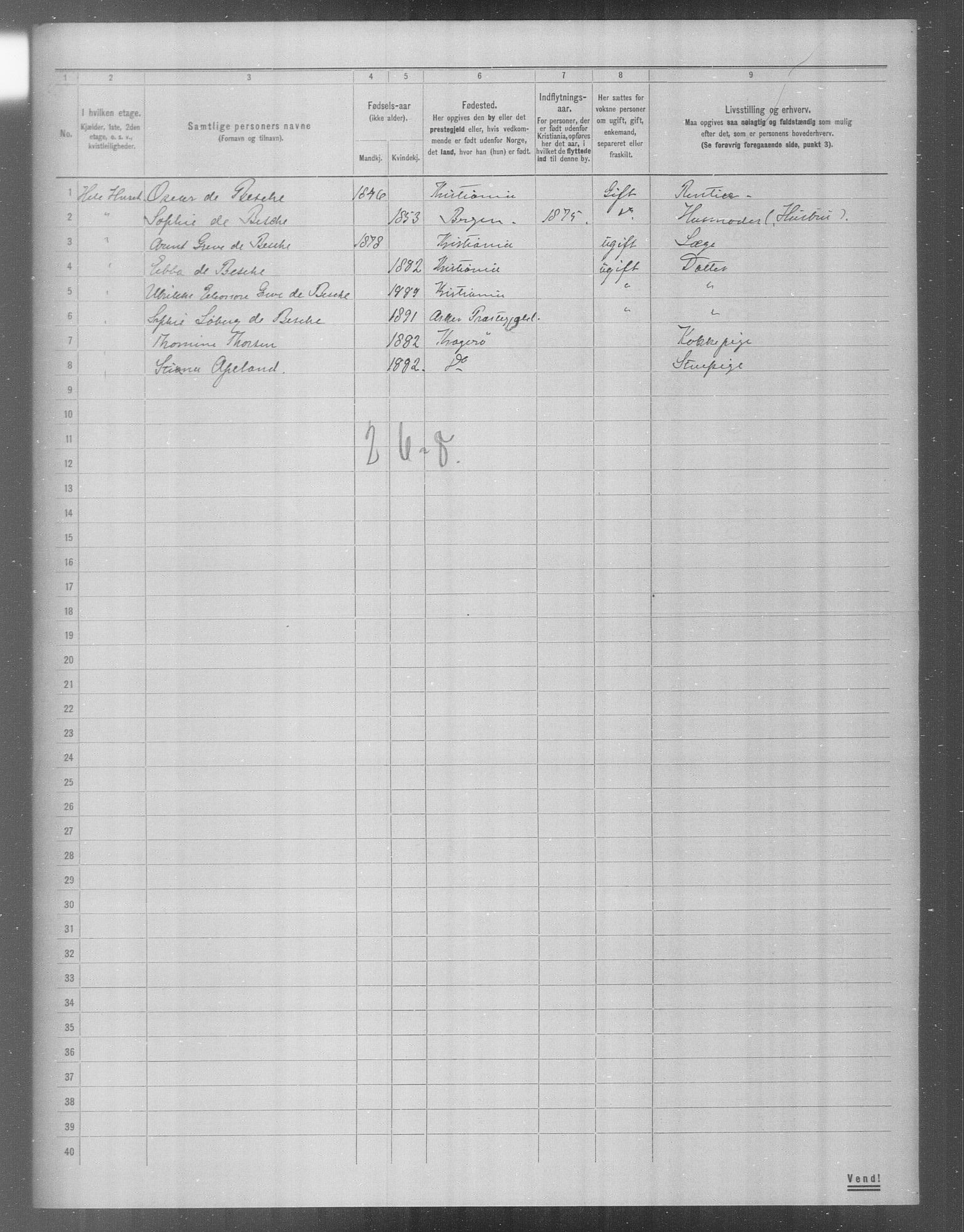 OBA, Municipal Census 1904 for Kristiania, 1904, p. 21052