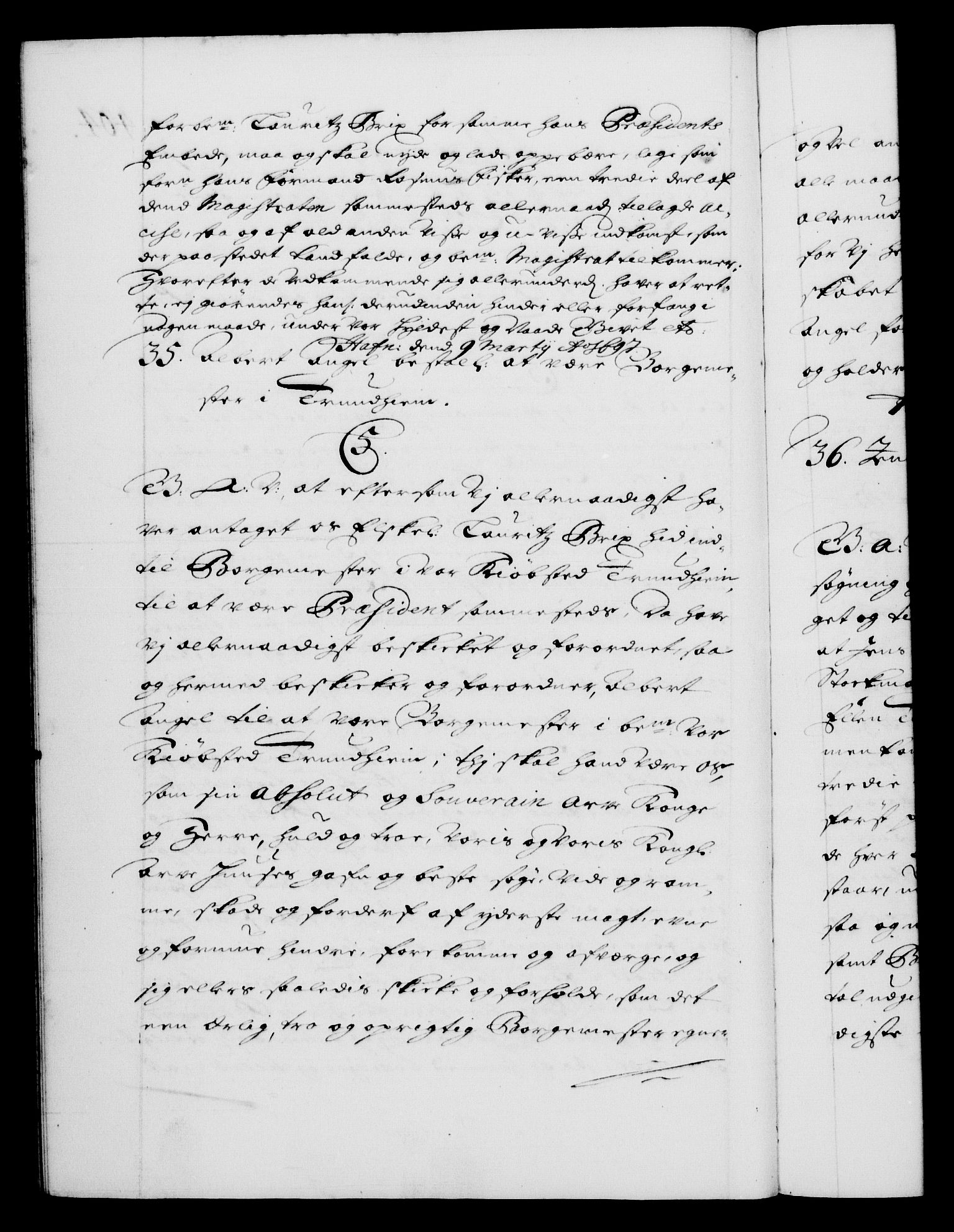 Danske Kanselli 1572-1799, AV/RA-EA-3023/F/Fc/Fca/Fcaa/L0016: Norske registre (mikrofilm), 1692-1697, p. 404b