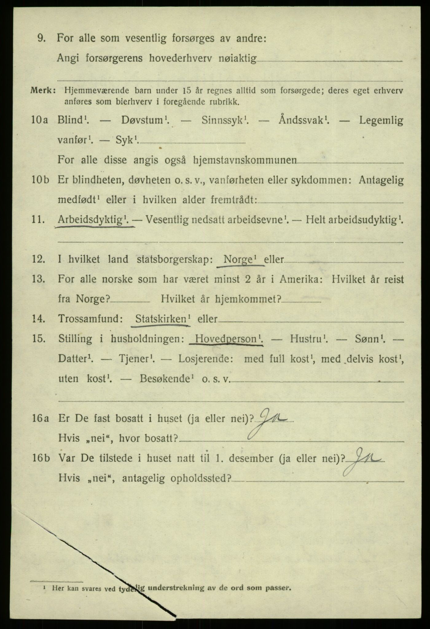 SAB, 1920 census for Strandvik, 1920, p. 4545