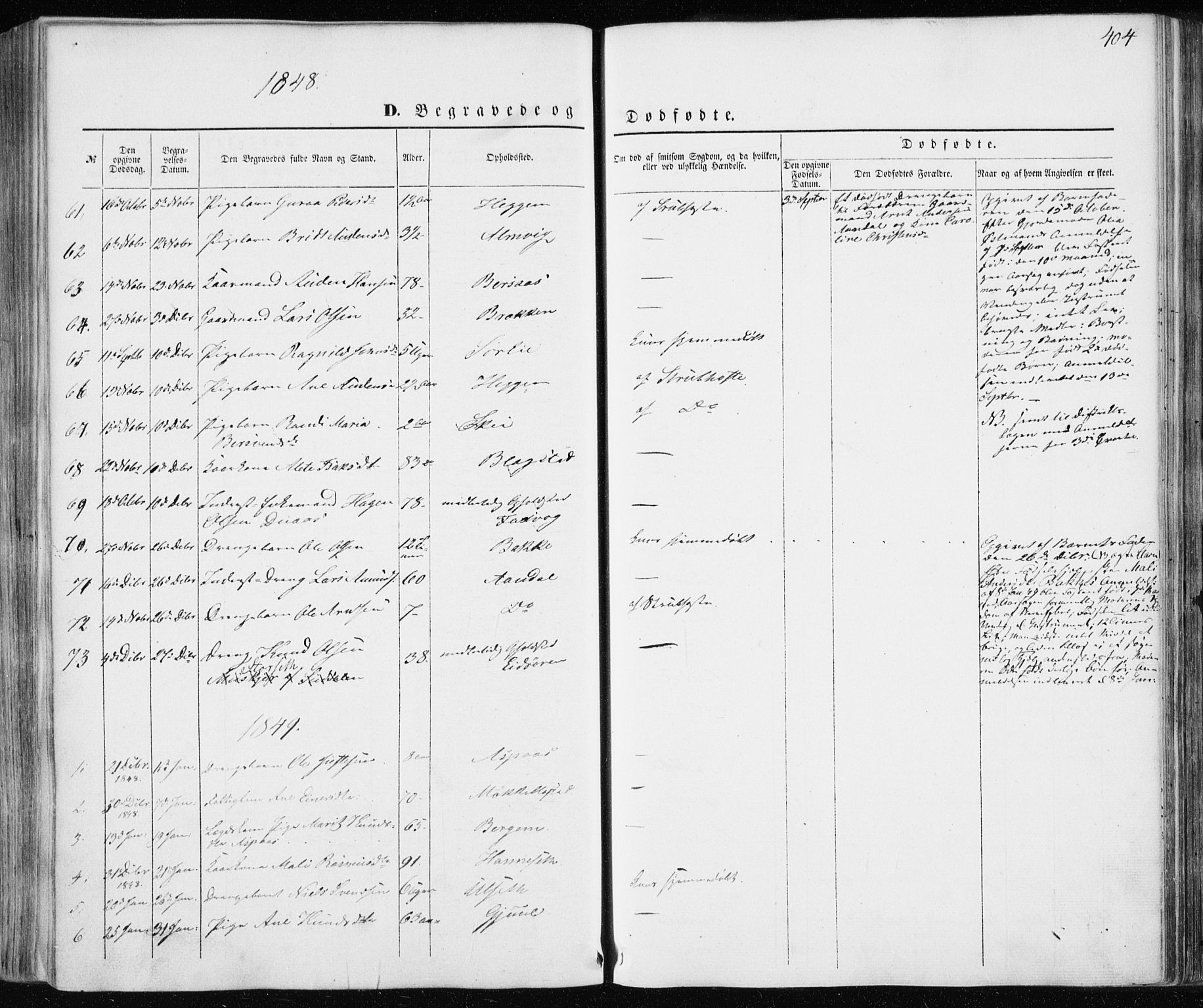 Ministerialprotokoller, klokkerbøker og fødselsregistre - Møre og Romsdal, SAT/A-1454/586/L0984: Parish register (official) no. 586A10, 1844-1856, p. 404