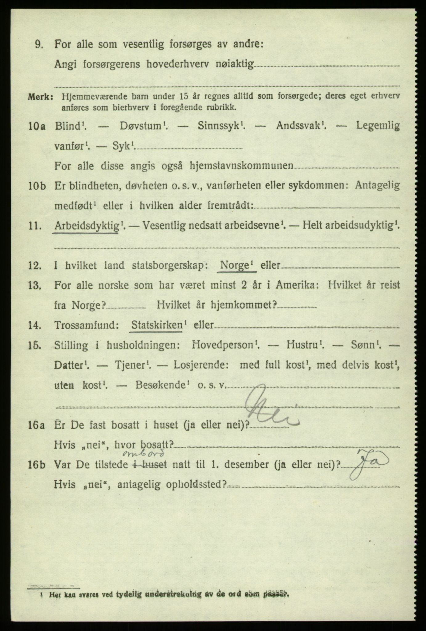 SAB, 1920 census for Hosanger, 1920, p. 2314