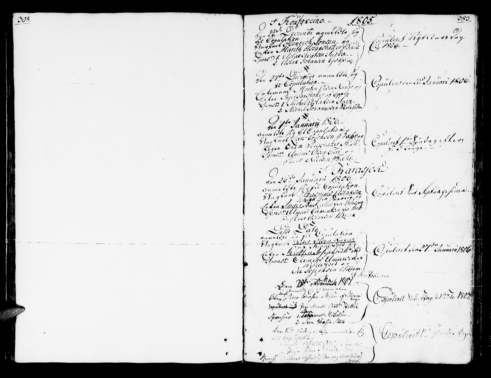 Kistrand/Porsanger sokneprestembete, AV/SATØ-S-1351/H/Ha/L0009.kirke: Parish register (official) no. 9, 1805-1821, p. 308-383