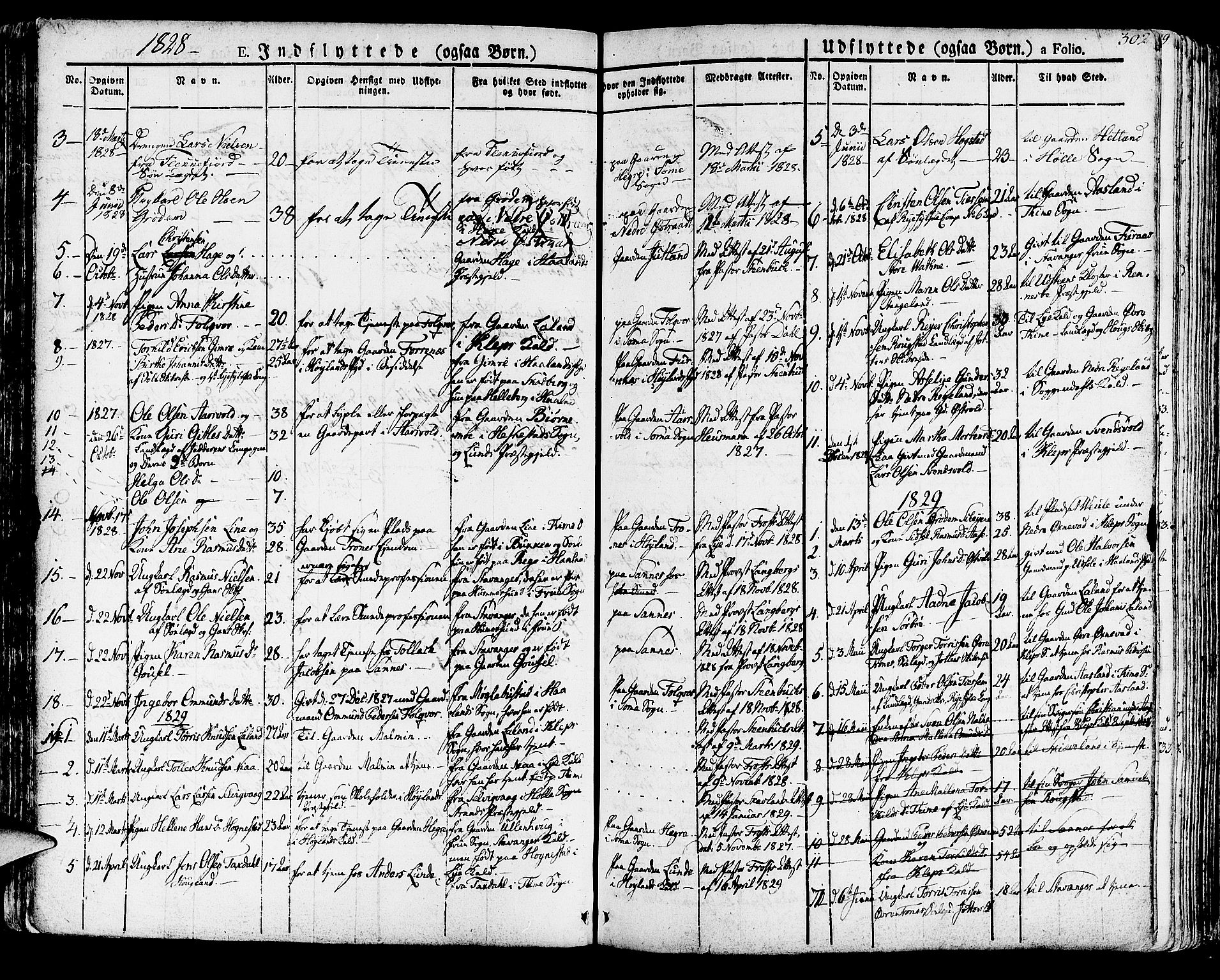 Høyland sokneprestkontor, SAST/A-101799/001/30BA/L0007: Parish register (official) no. A 7 /1, 1825-1841, p. 302