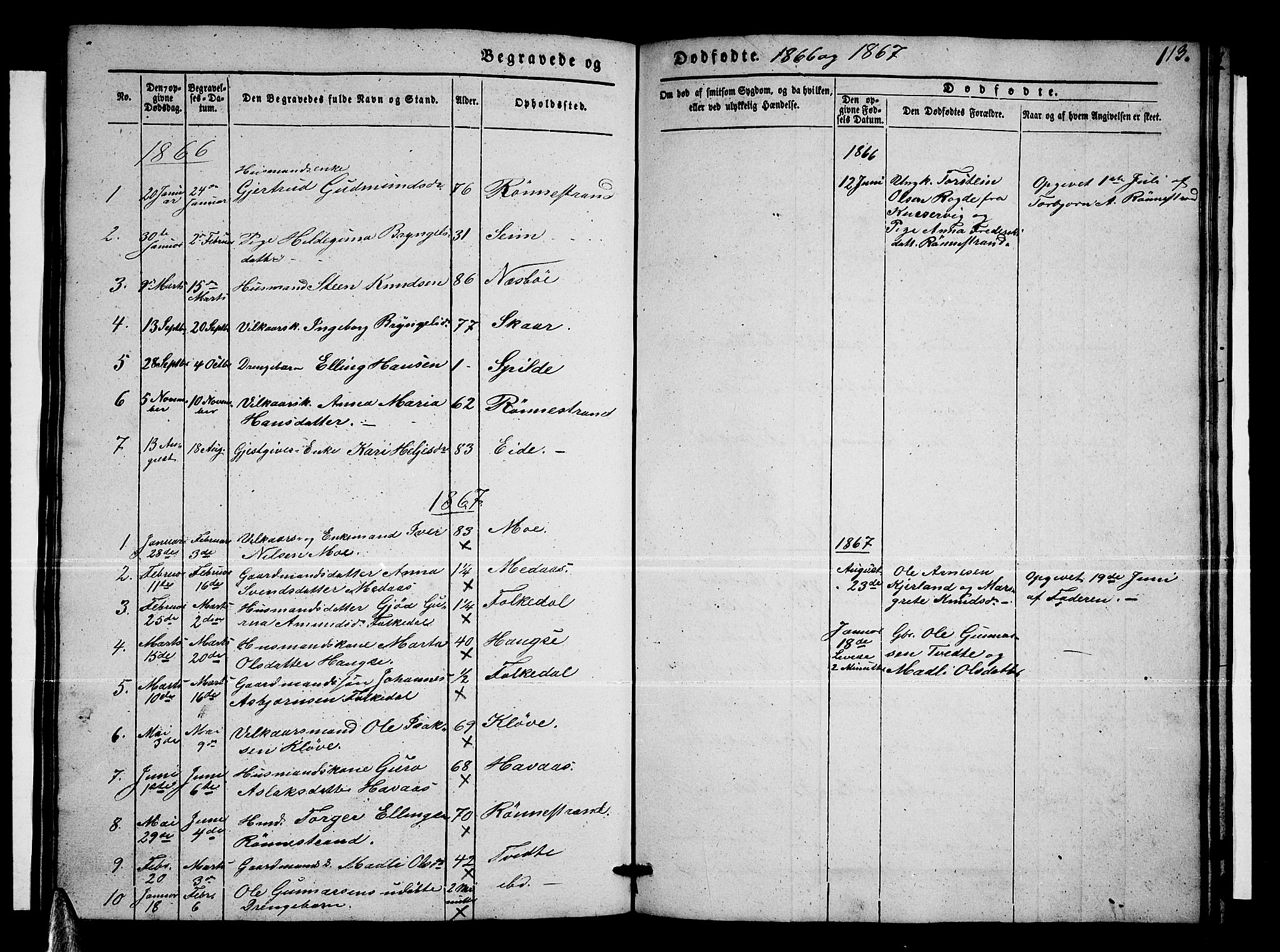 Ulvik sokneprestembete, SAB/A-78801/H/Hab: Parish register (copy) no. B 1, 1855-1868, p. 113