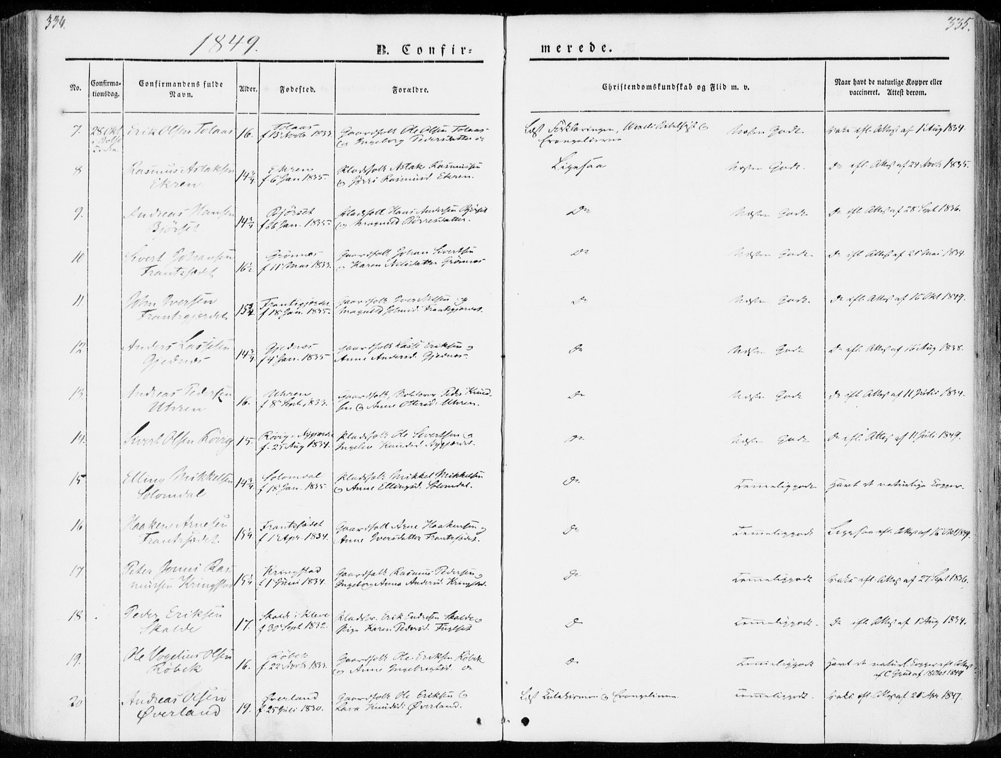 Ministerialprotokoller, klokkerbøker og fødselsregistre - Møre og Romsdal, AV/SAT-A-1454/555/L0653: Parish register (official) no. 555A04, 1843-1869, p. 334-335