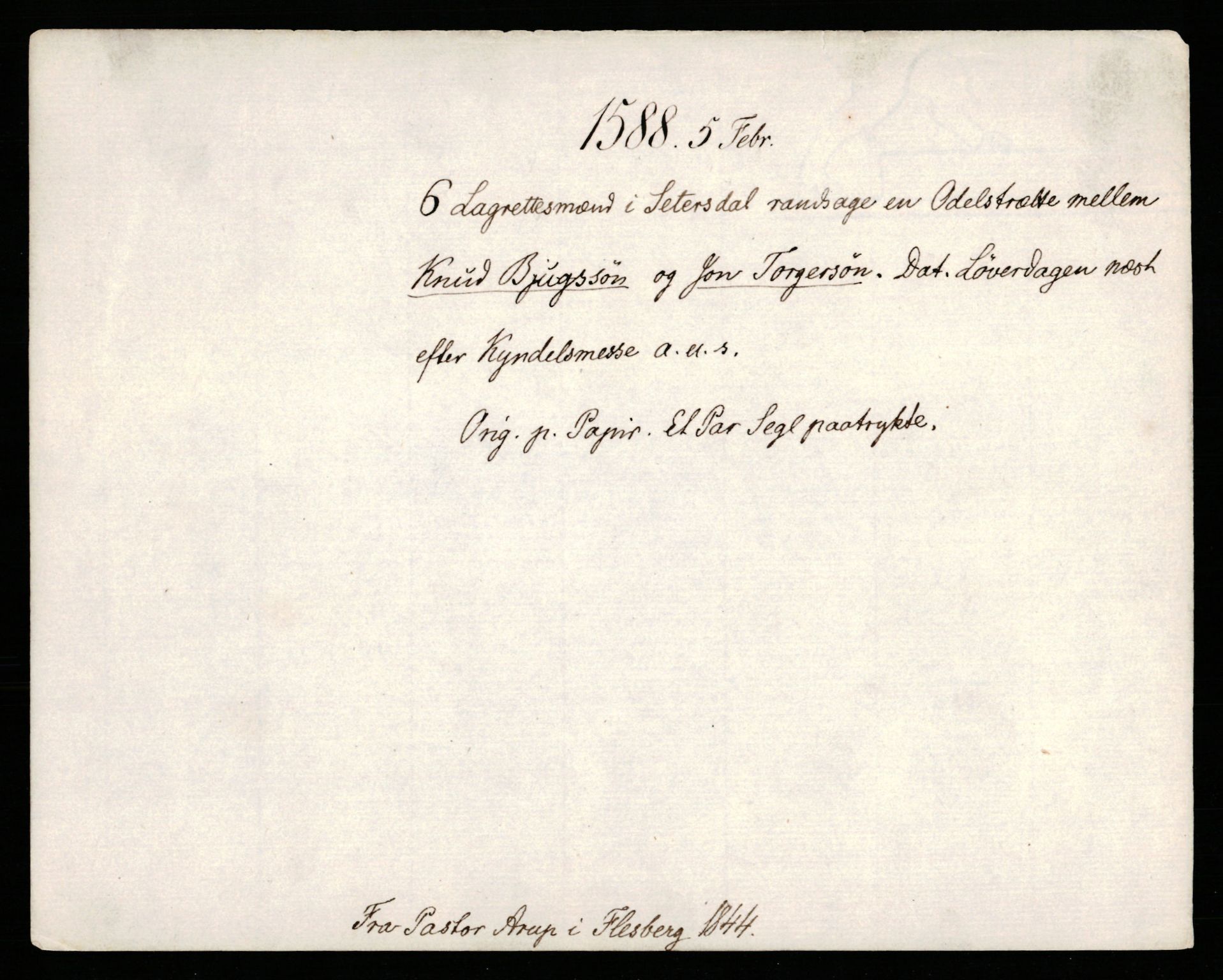 Riksarkivets diplomsamling, AV/RA-EA-5965/F35/F35b/L0003: Riksarkivets diplomer, seddelregister, 1583-1592, p. 261