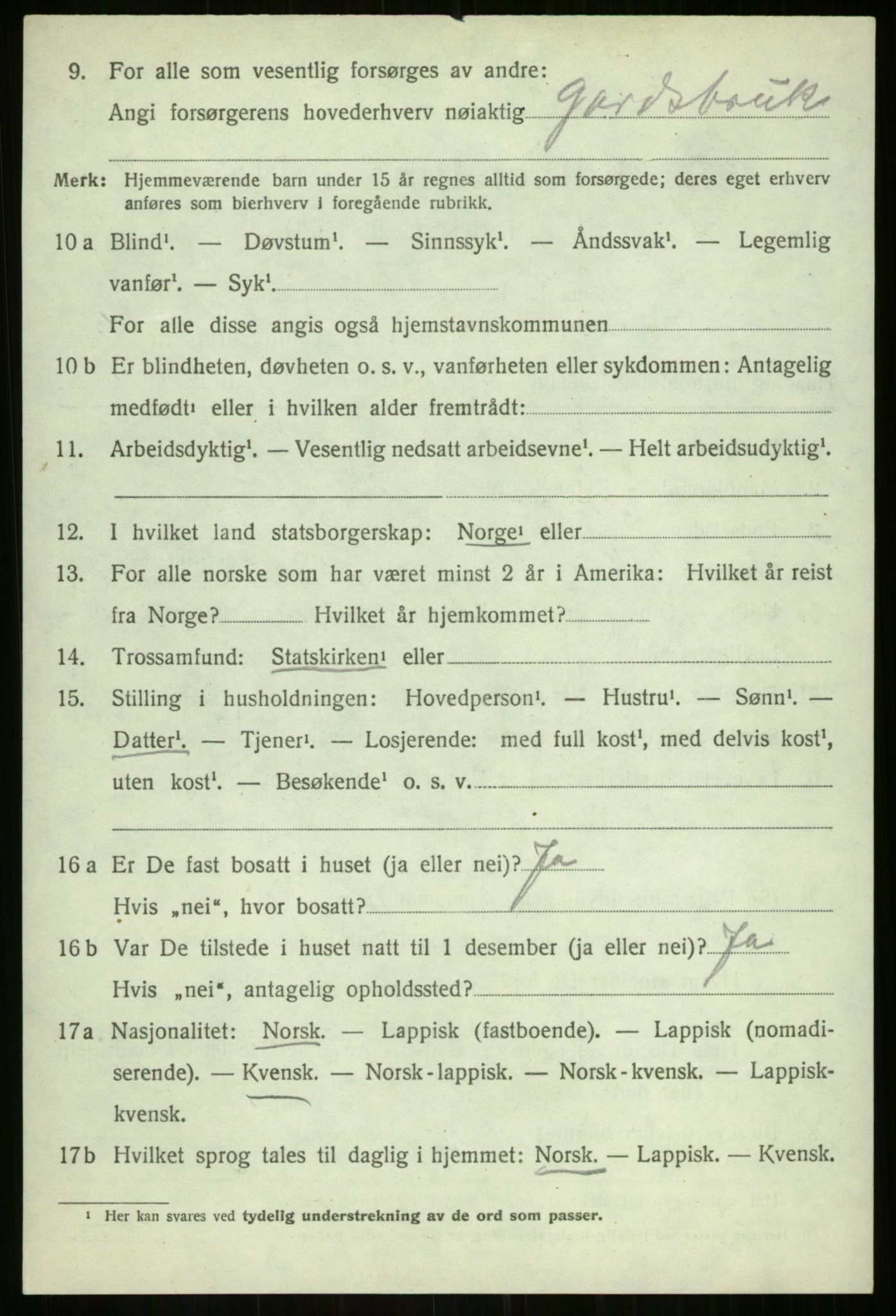SATØ, 1920 census for Balsfjord, 1920, p. 3535