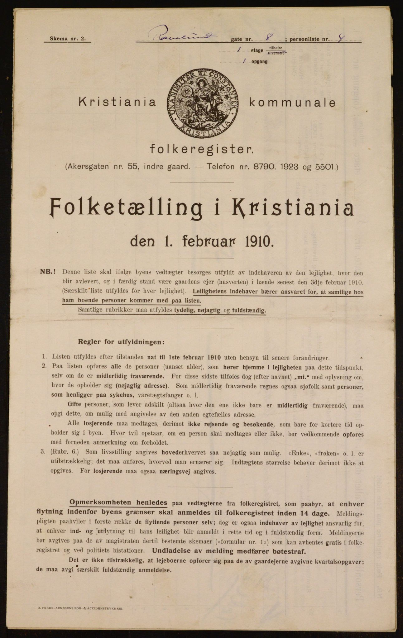 OBA, Municipal Census 1910 for Kristiania, 1910, p. 80421