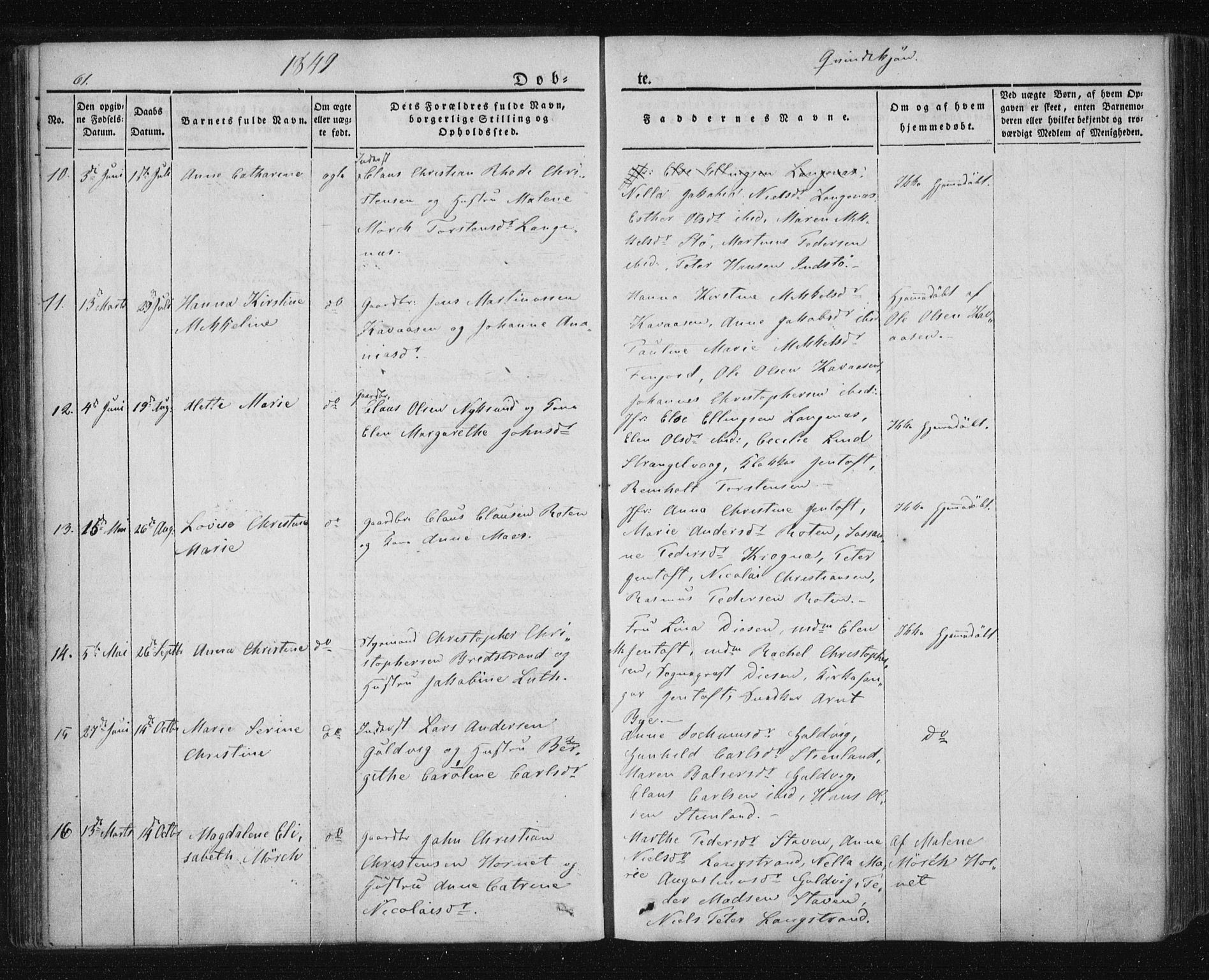 Ministerialprotokoller, klokkerbøker og fødselsregistre - Nordland, SAT/A-1459/893/L1332: Parish register (official) no. 893A05, 1841-1858, p. 61