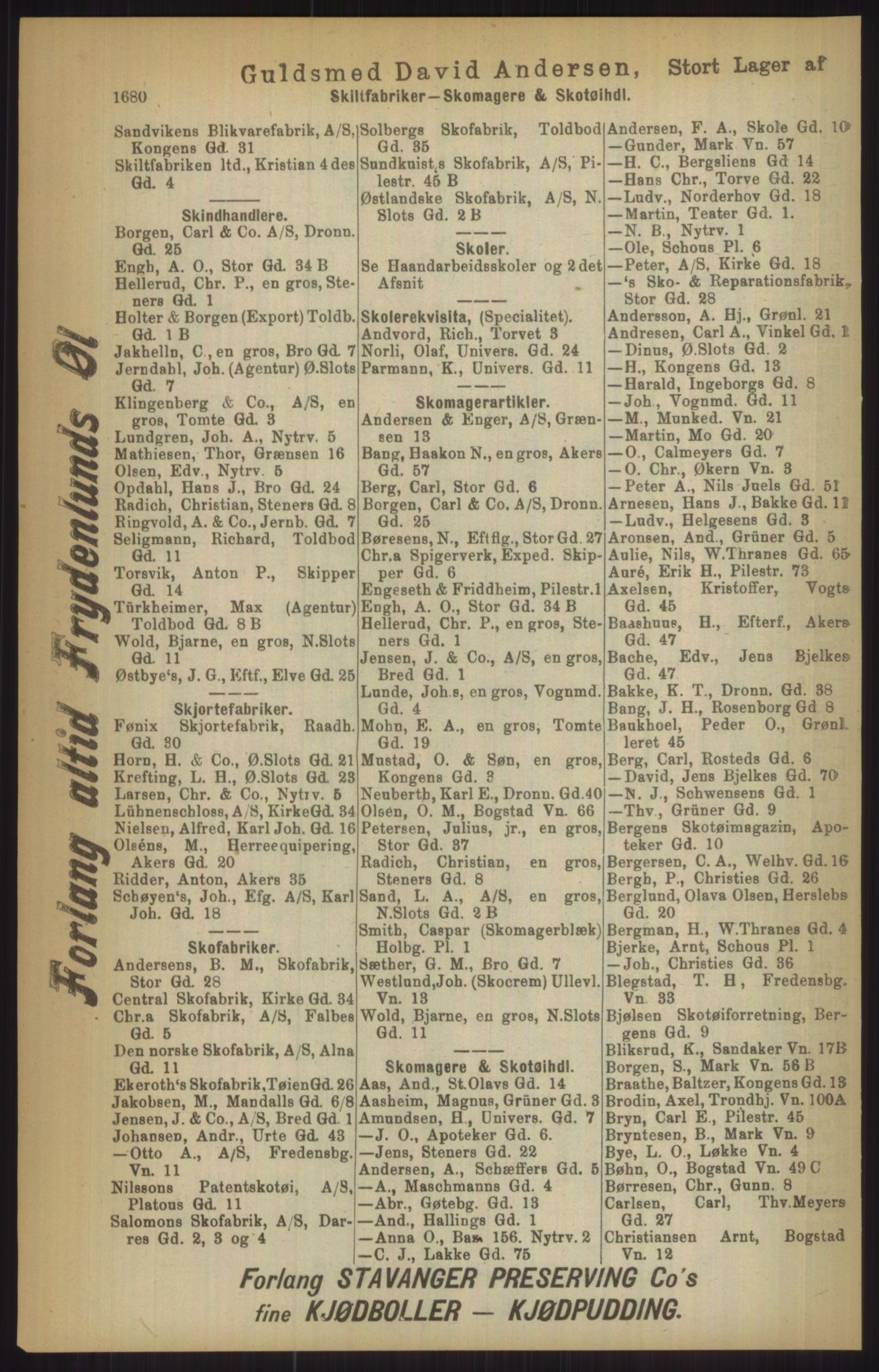 Kristiania/Oslo adressebok, PUBL/-, 1911, p. 1680