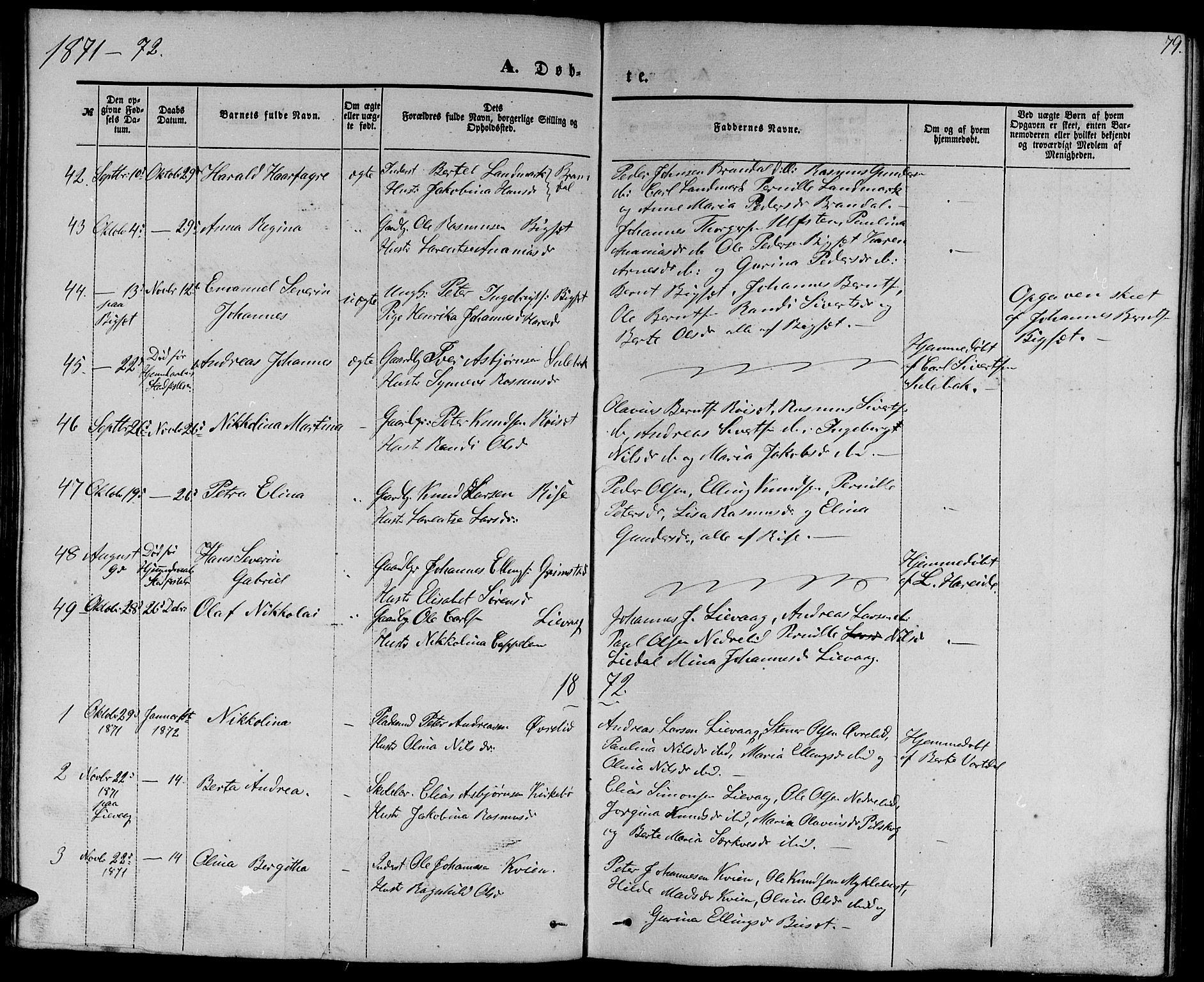 Ministerialprotokoller, klokkerbøker og fødselsregistre - Møre og Romsdal, SAT/A-1454/510/L0124: Parish register (copy) no. 510C01, 1854-1877, p. 79