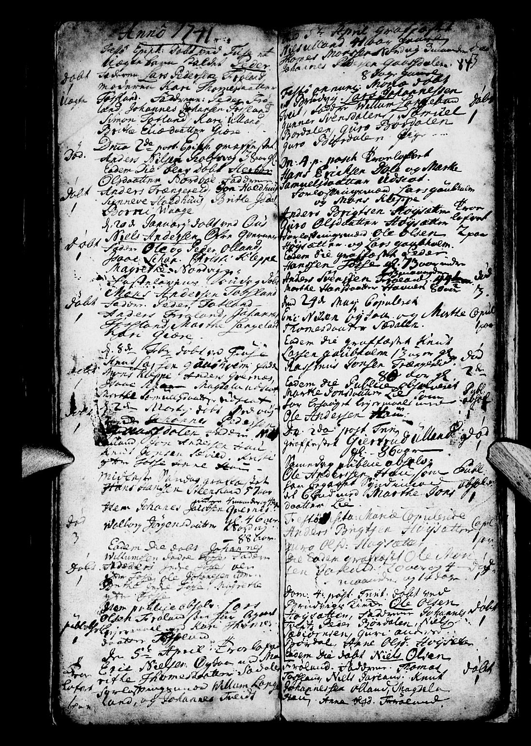 Os sokneprestembete, SAB/A-99929: Parish register (official) no. A 4, 1669-1760, p. 84