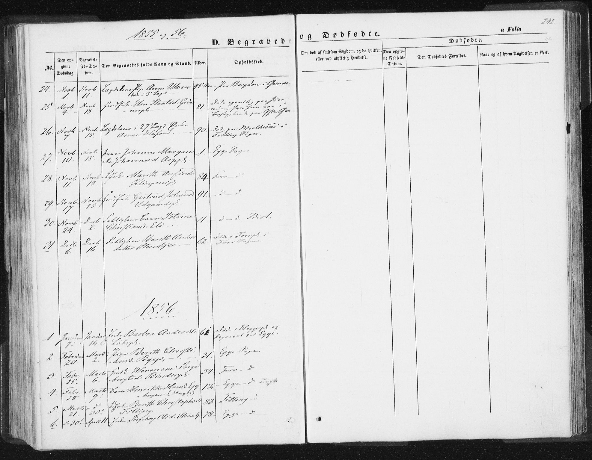Ministerialprotokoller, klokkerbøker og fødselsregistre - Nord-Trøndelag, SAT/A-1458/746/L0446: Parish register (official) no. 746A05, 1846-1859, p. 242