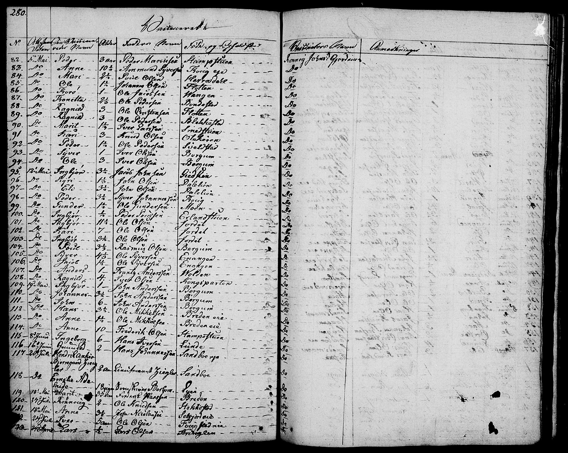 Vågå prestekontor, SAH/PREST-076/H/Ha/Haa/L0004: Parish register (official) no. 4 /1, 1827-1842, p. 280