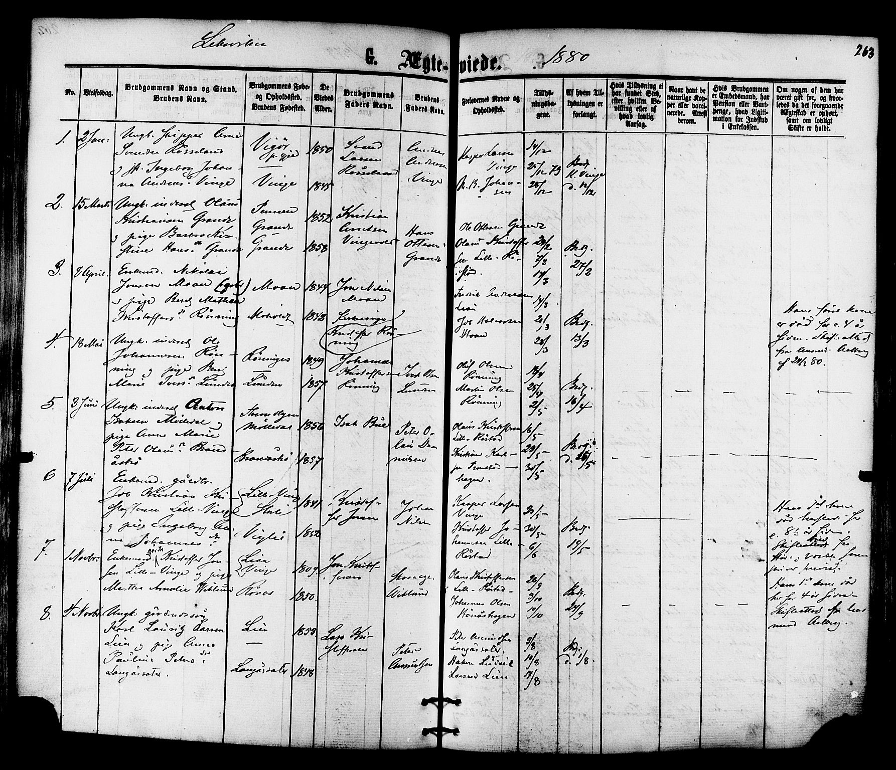 Ministerialprotokoller, klokkerbøker og fødselsregistre - Nord-Trøndelag, SAT/A-1458/701/L0009: Parish register (official) no. 701A09 /1, 1864-1882, p. 263