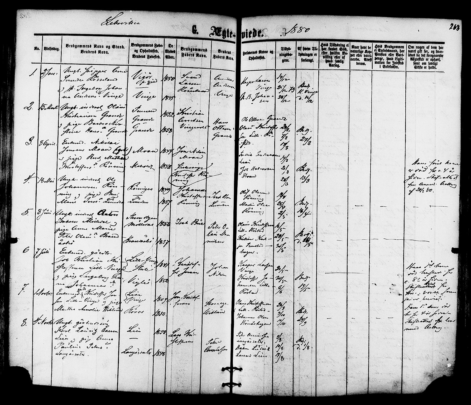 Ministerialprotokoller, klokkerbøker og fødselsregistre - Nord-Trøndelag, AV/SAT-A-1458/701/L0009: Parish register (official) no. 701A09 /1, 1864-1882, p. 263