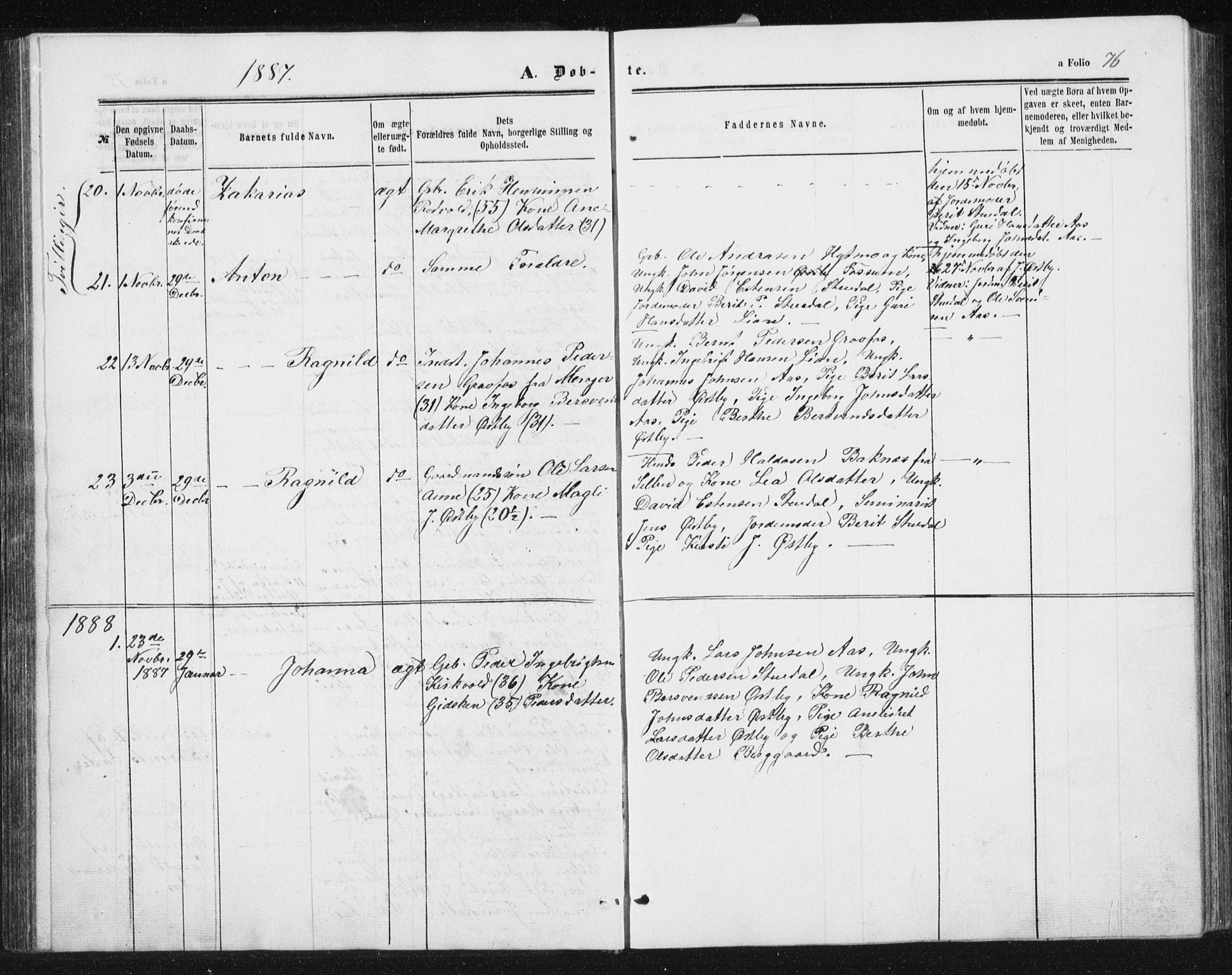 Ministerialprotokoller, klokkerbøker og fødselsregistre - Sør-Trøndelag, SAT/A-1456/698/L1166: Parish register (copy) no. 698C03, 1861-1887, p. 76