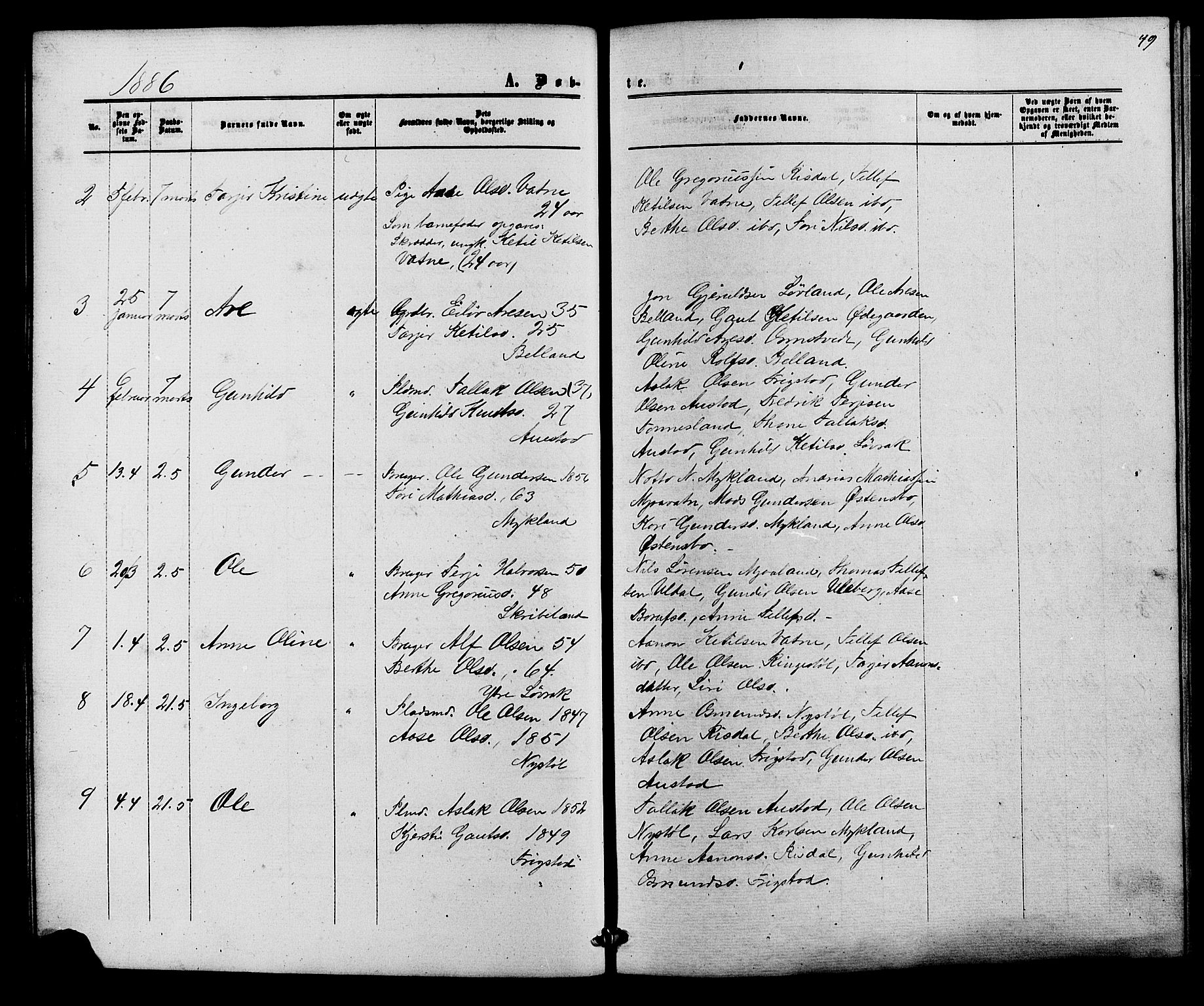 Herefoss sokneprestkontor, AV/SAK-1111-0019/F/Fb/Fbc/L0002: Parish register (copy) no. B 2, 1867-1886, p. 49