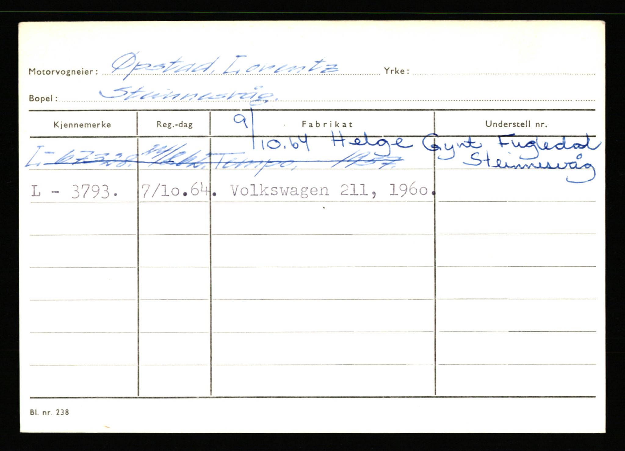 Stavanger trafikkstasjon, SAST/A-101942/0/H/L0044: Øksna - Åmo, 1930-1971, p. 265