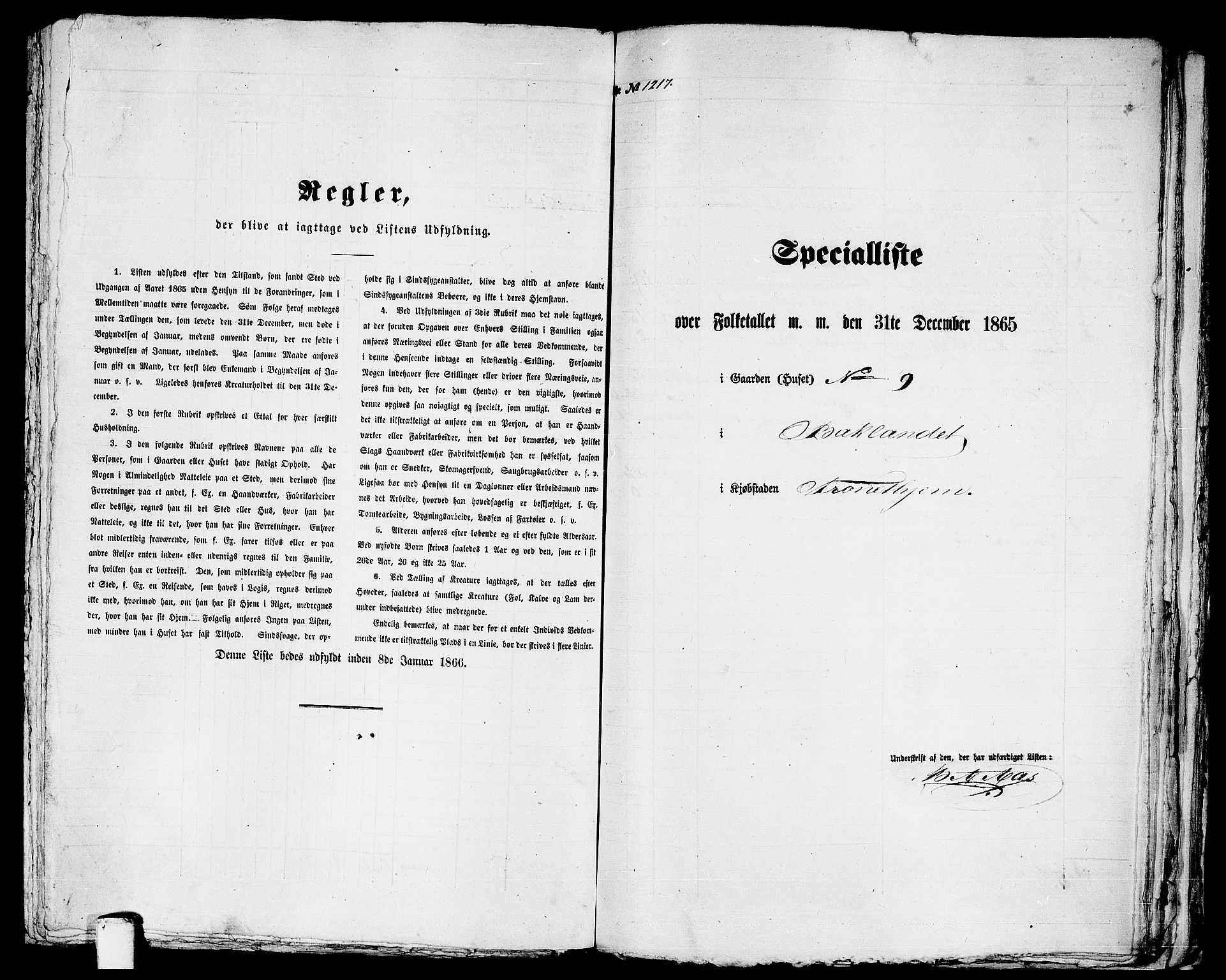 RA, 1865 census for Trondheim, 1865, p. 2530