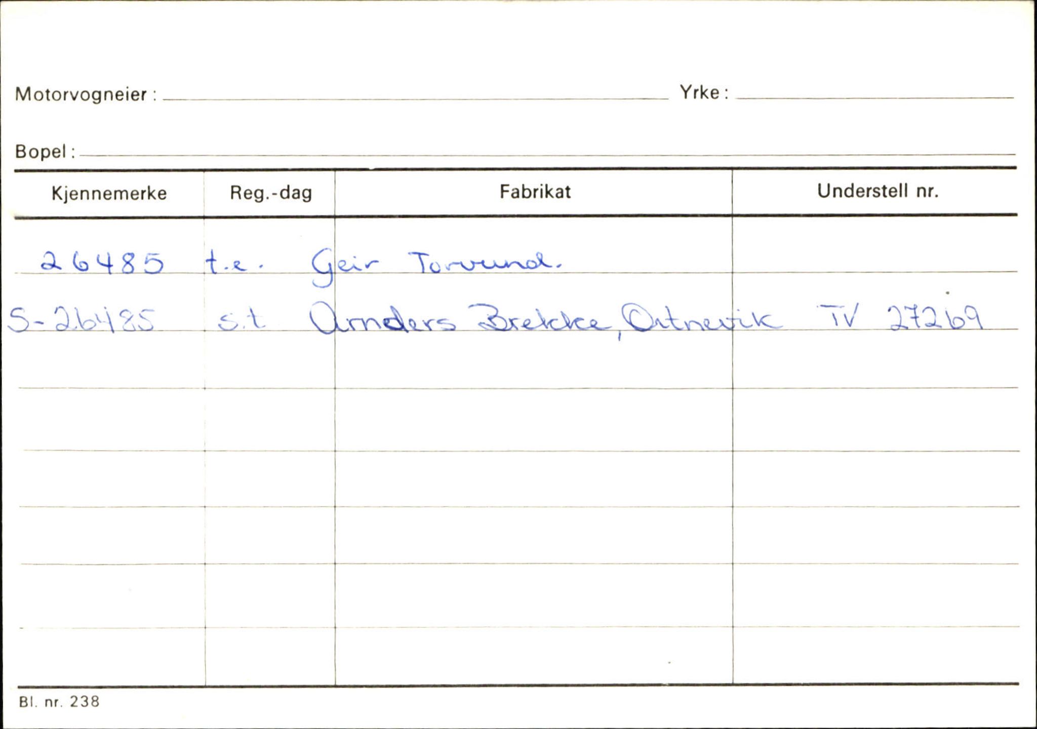 Statens vegvesen, Sogn og Fjordane vegkontor, SAB/A-5301/4/F/L0131: Eigarregister Høyanger P-Å. Stryn S-Å, 1945-1975, p. 1019