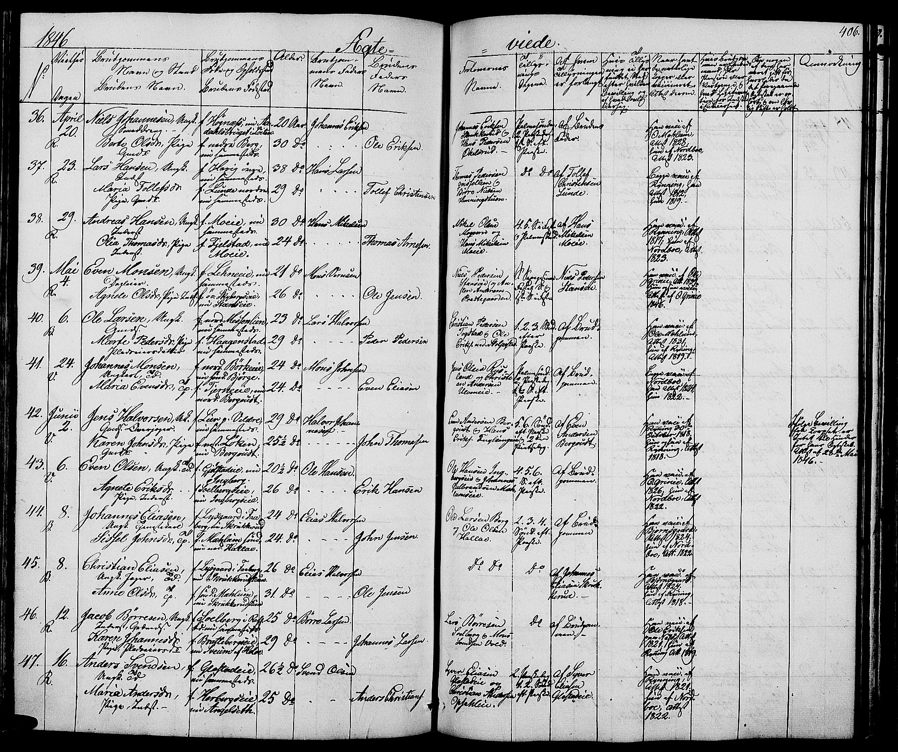 Ringsaker prestekontor, AV/SAH-PREST-014/L/La/L0005: Parish register (copy) no. 5, 1839-1850, p. 406