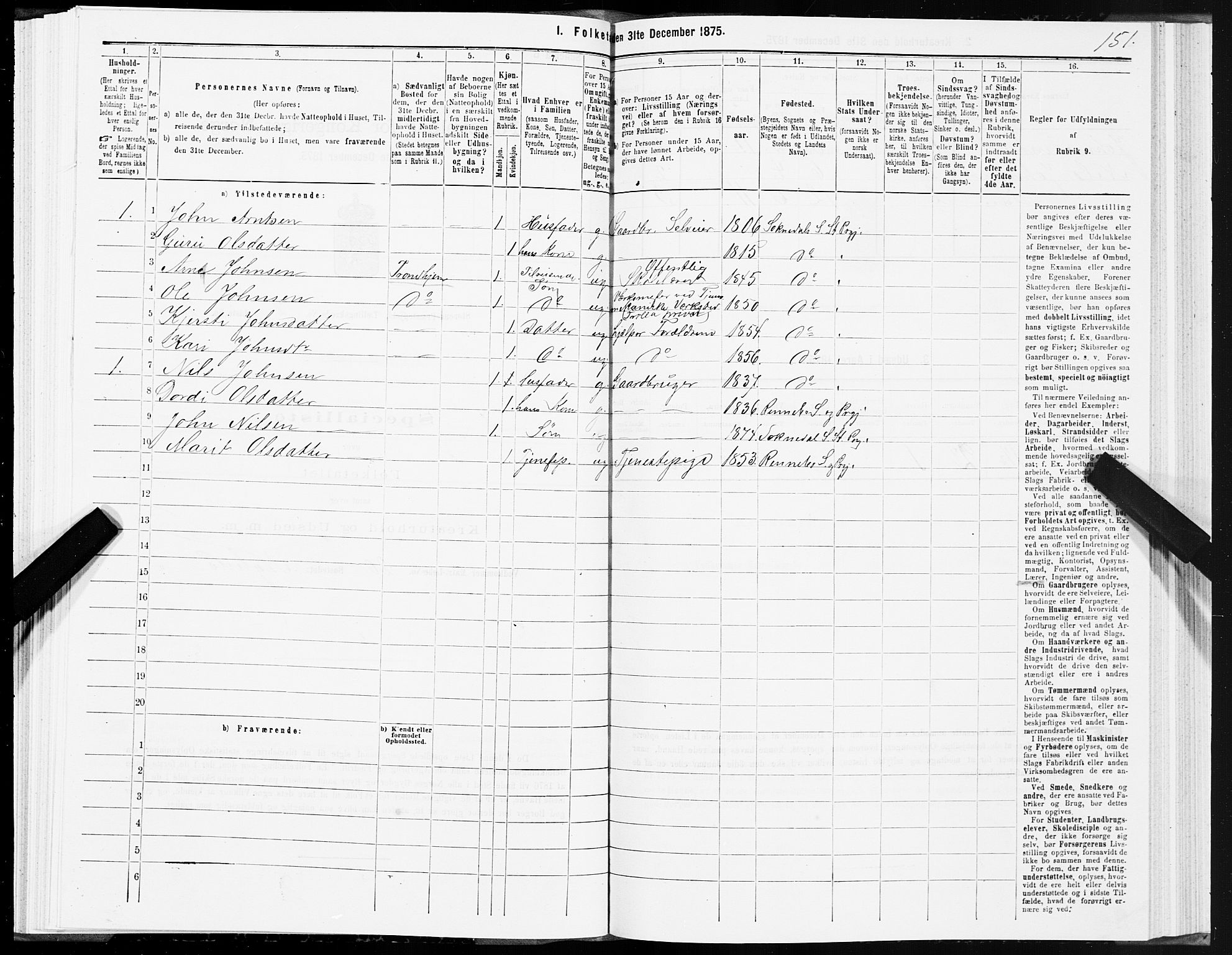 SAT, 1875 census for 1648P Støren, 1875, p. 7151