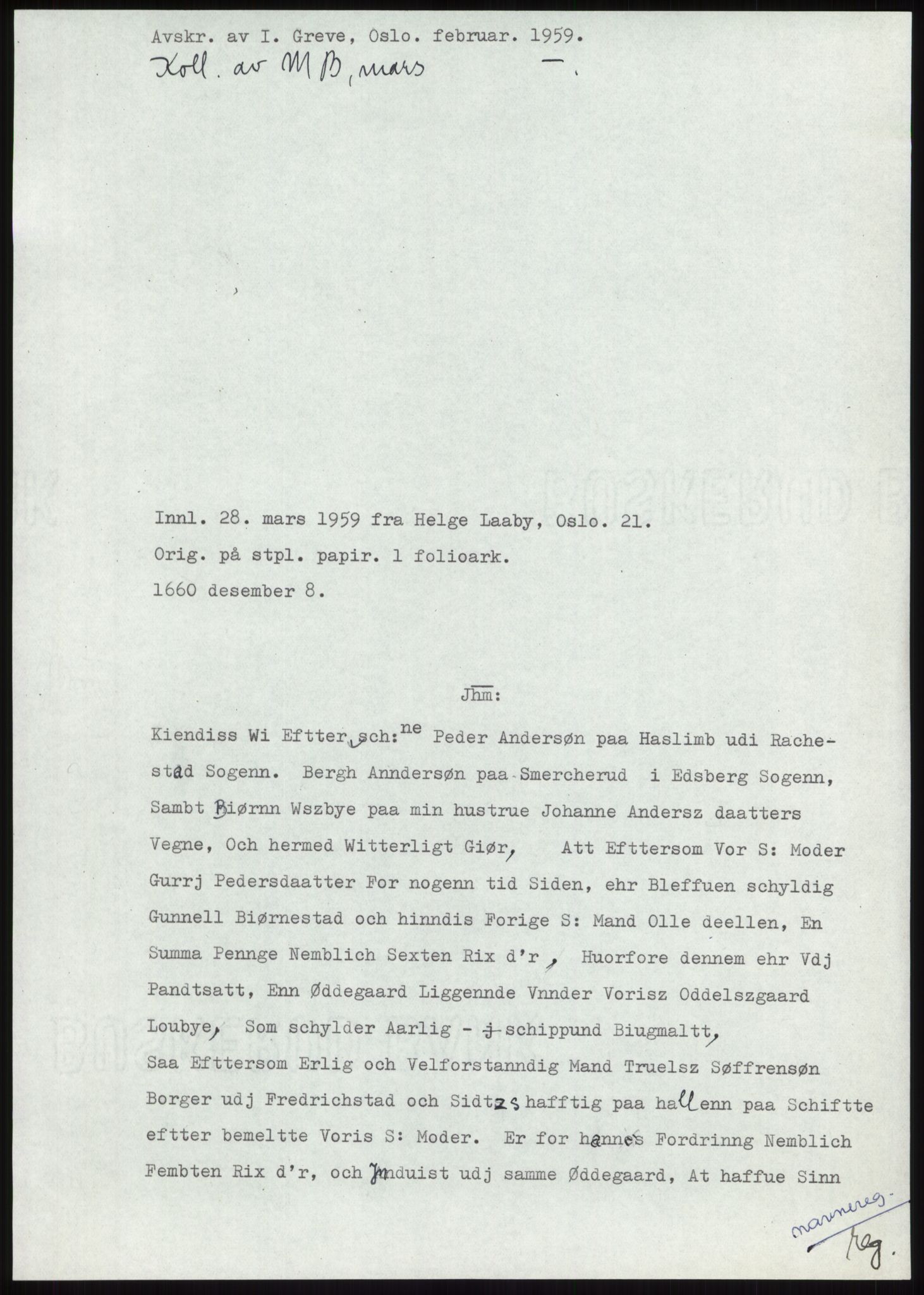 Samlinger til kildeutgivelse, Diplomavskriftsamlingen, RA/EA-4053/H/Ha, p. 551