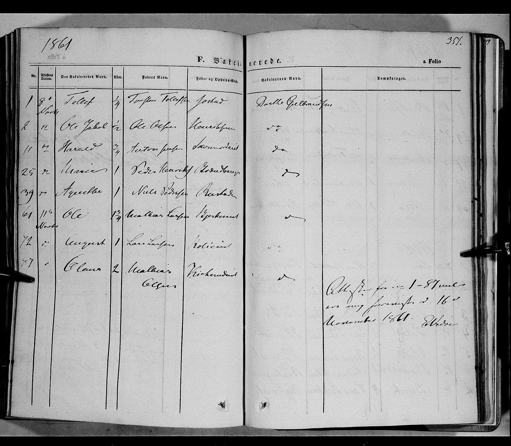 Biri prestekontor, SAH/PREST-096/H/Ha/Haa/L0005: Parish register (official) no. 5, 1843-1854, p. 351