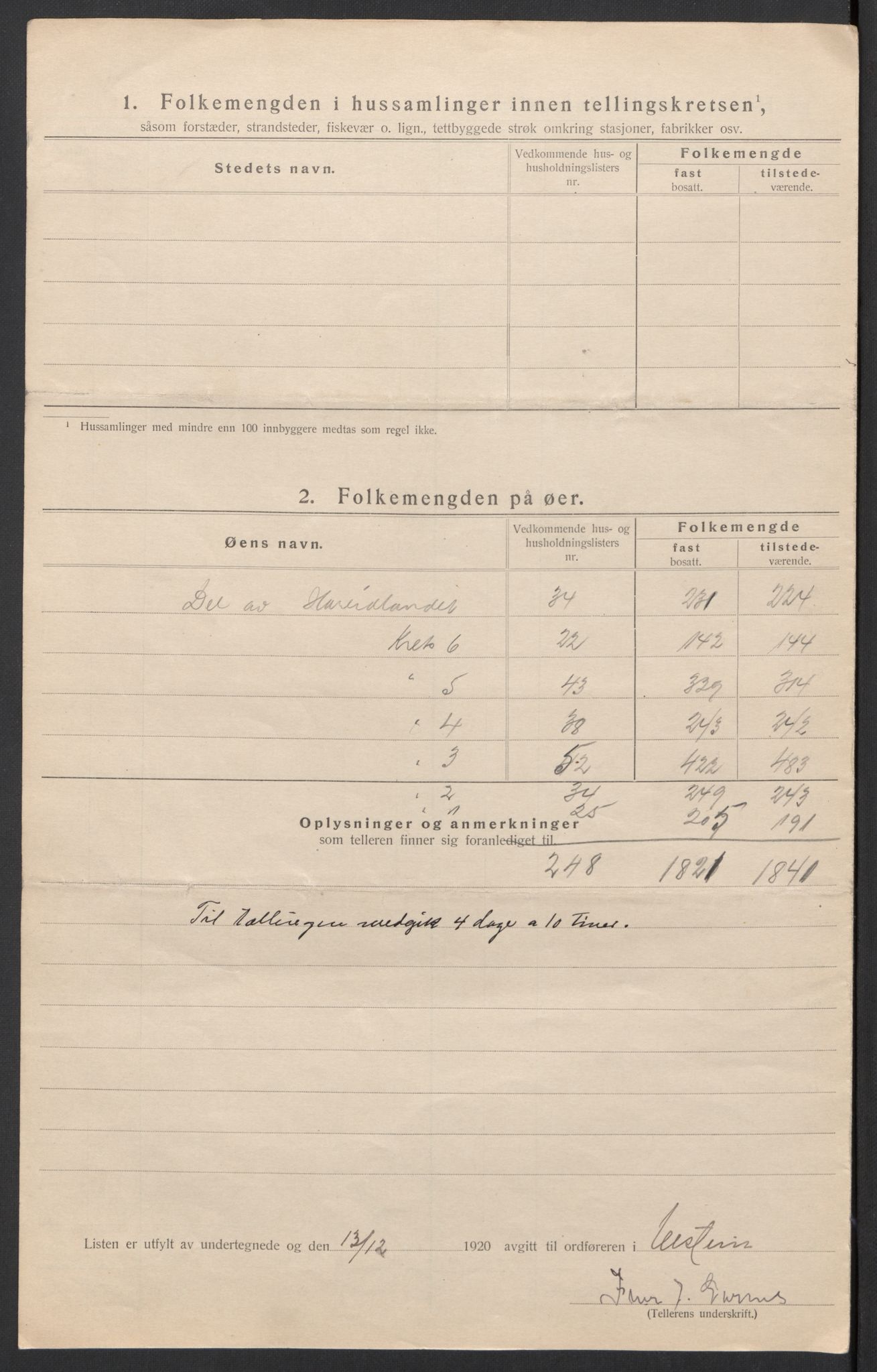 SAT, 1920 census for Ulstein, 1920, p. 34