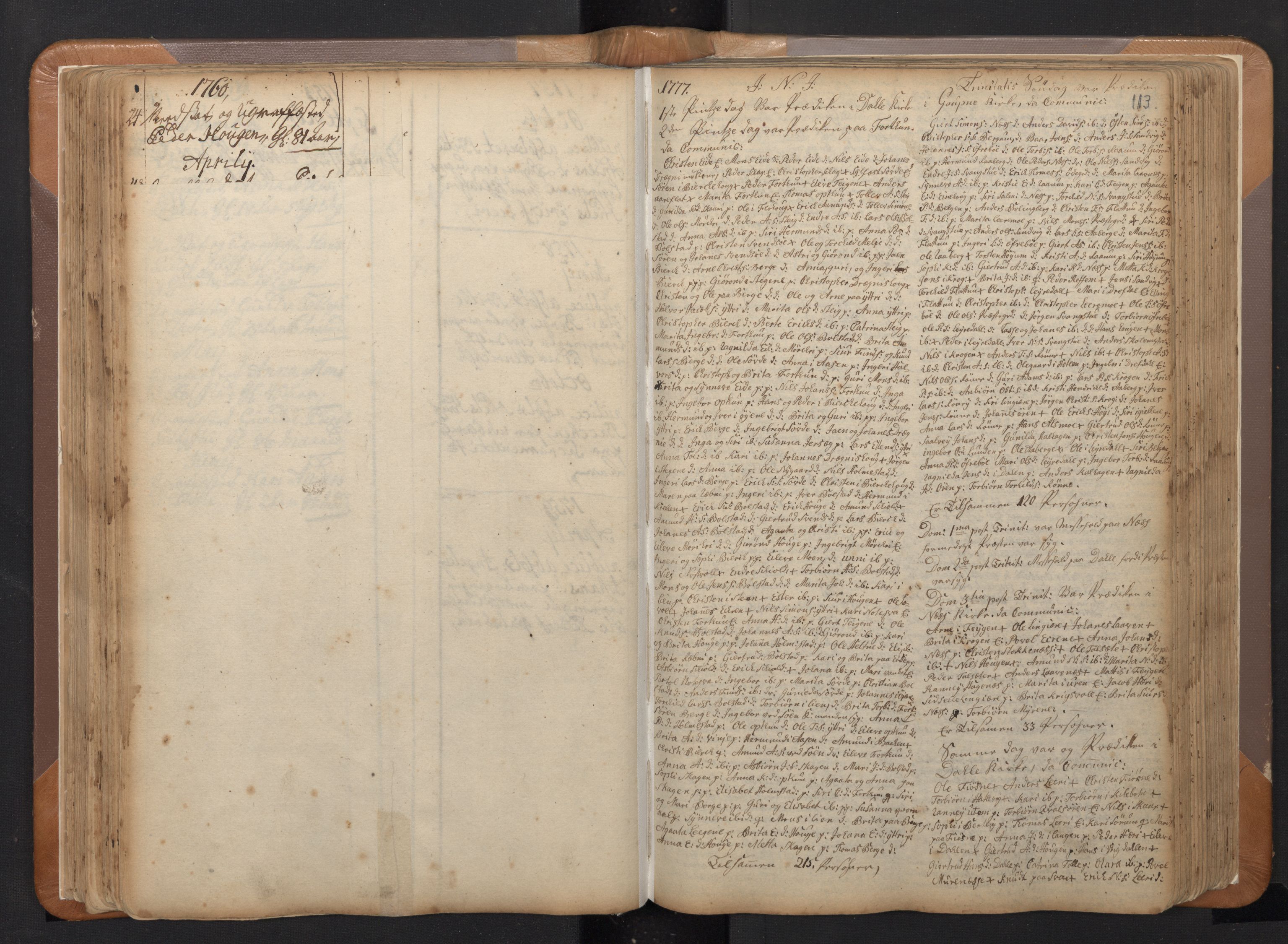Luster sokneprestembete, SAB/A-81101/H/Haa/Haaa/L0002: Parish register (official) no. A 2, 1751-1796, p. 112b-113a
