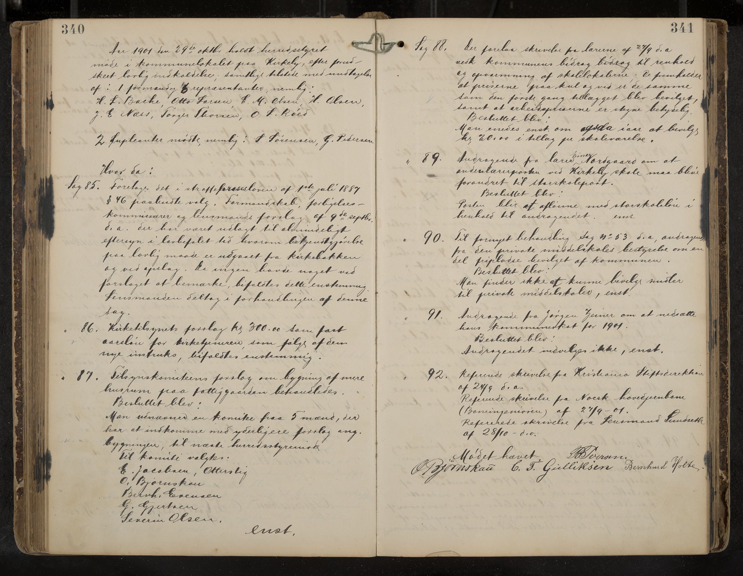 Tjøme formannskap og sentraladministrasjon, IKAK/0723021-1/A/L0003: Møtebok, 1886-1915, p. 340-341