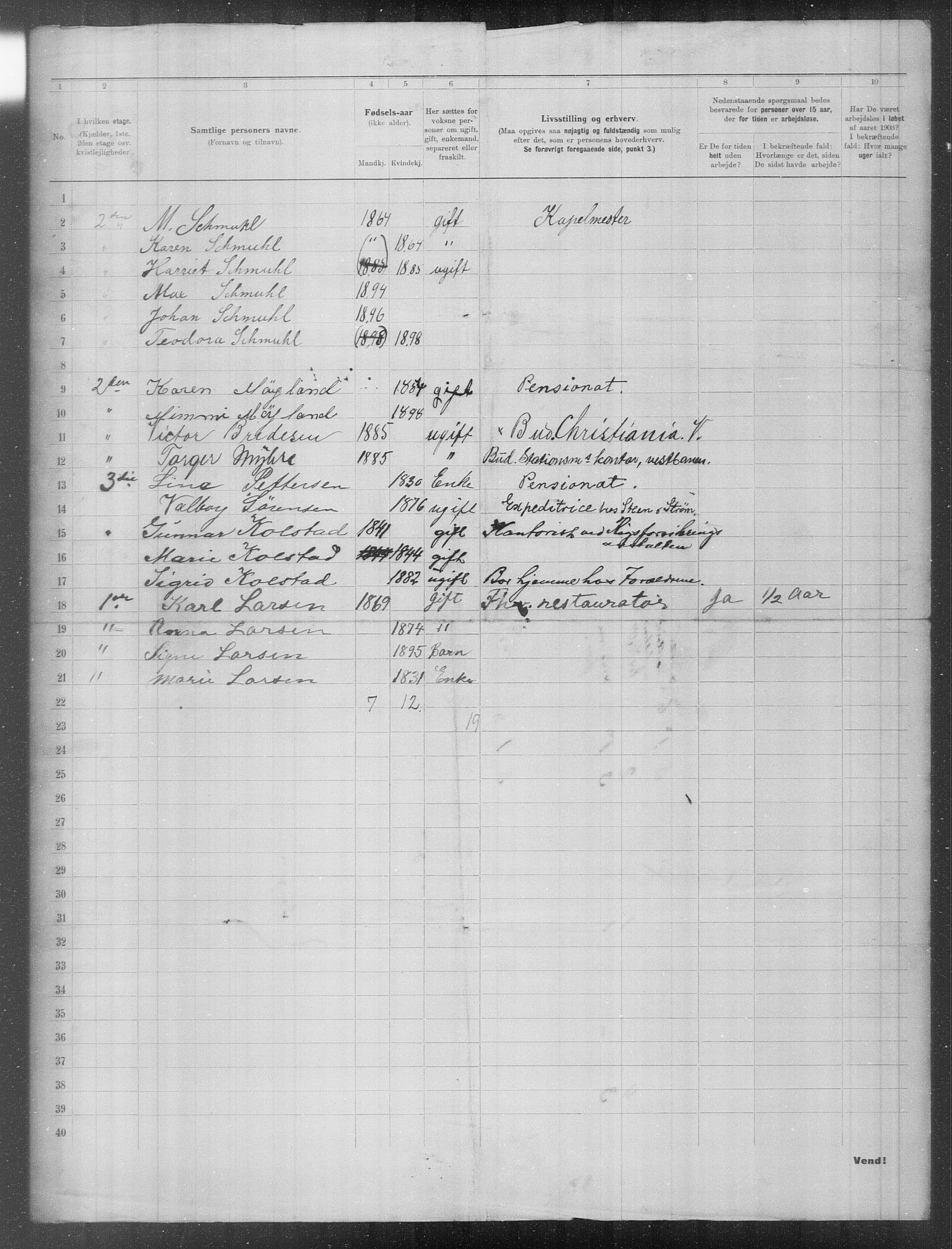 OBA, Municipal Census 1903 for Kristiania, 1903, p. 12953