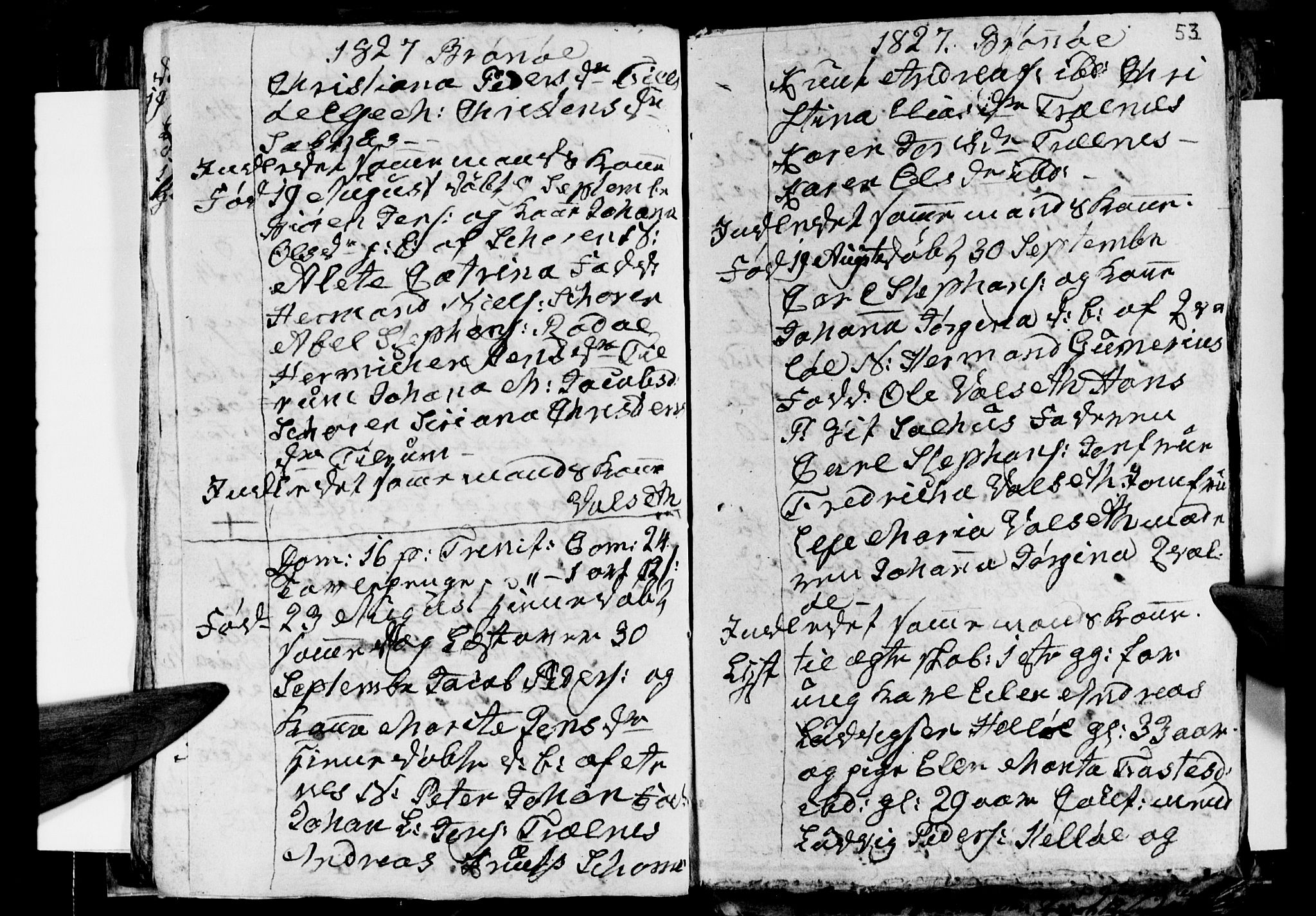 Ministerialprotokoller, klokkerbøker og fødselsregistre - Nordland, SAT/A-1459/813/L0210: Parish register (copy) no. 813C02, 1825-1836, p. 53