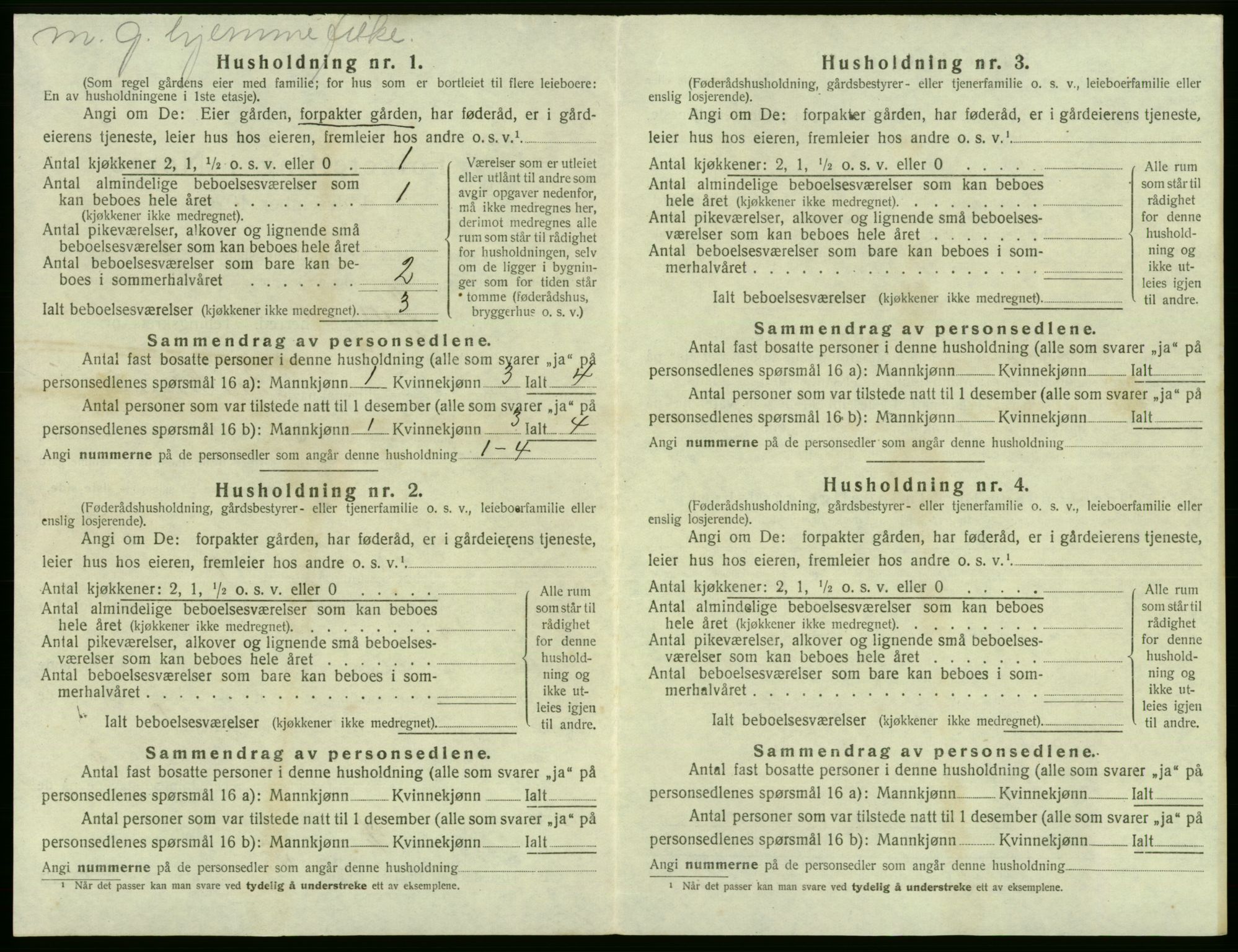 SAB, 1920 census for Fjell, 1920, p. 388