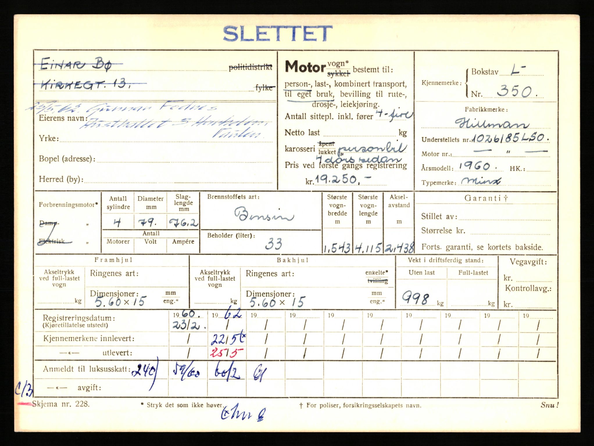 Stavanger trafikkstasjon, AV/SAST-A-101942/0/F/L0002: L-350 - L-699, 1930-1971, p. 3