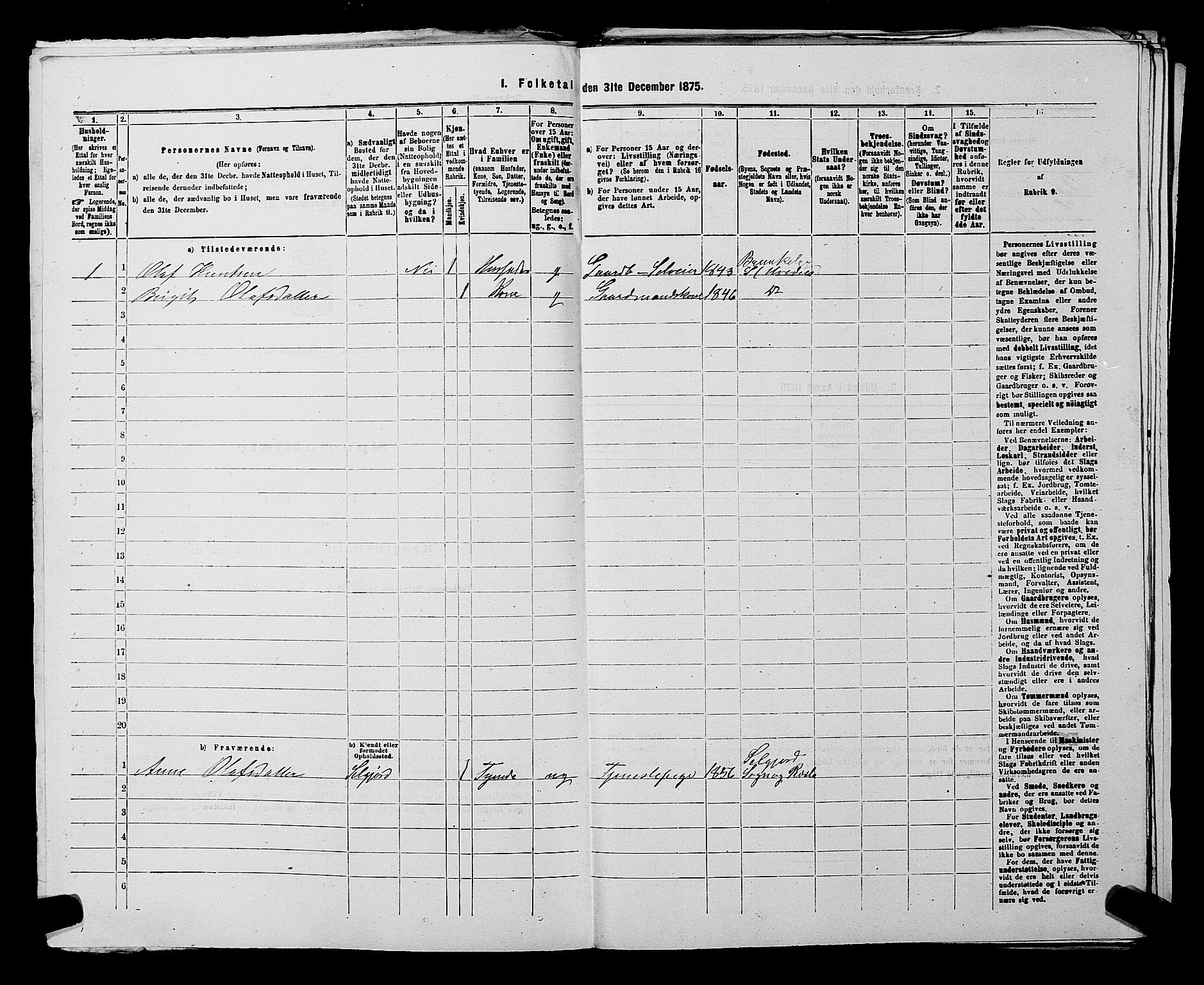 SAKO, 1875 census for 0829P Kviteseid, 1875, p. 889