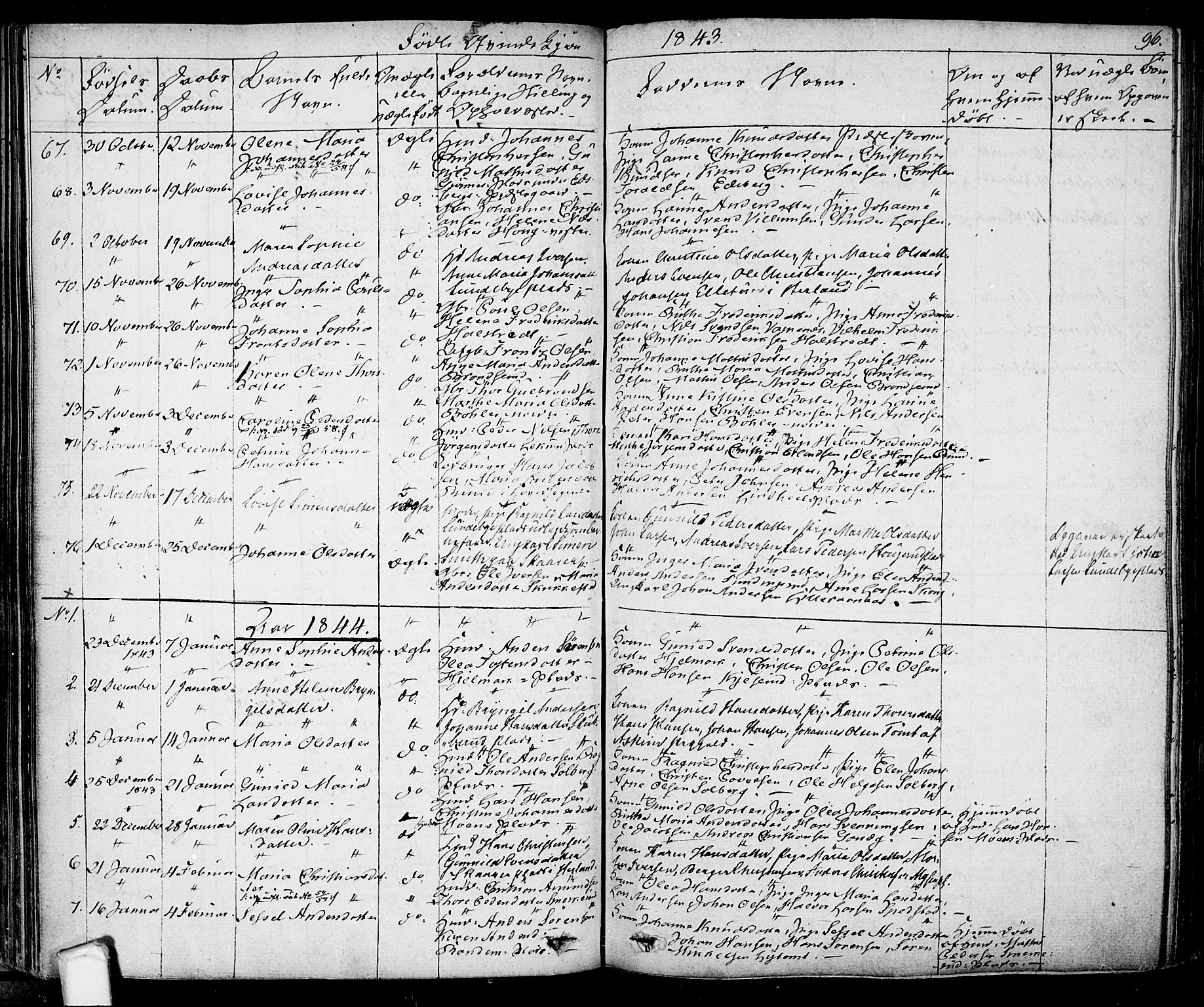 Eidsberg prestekontor Kirkebøker, AV/SAO-A-10905/F/Fa/L0008: Parish register (official) no. I 8, 1832-1848, p. 96