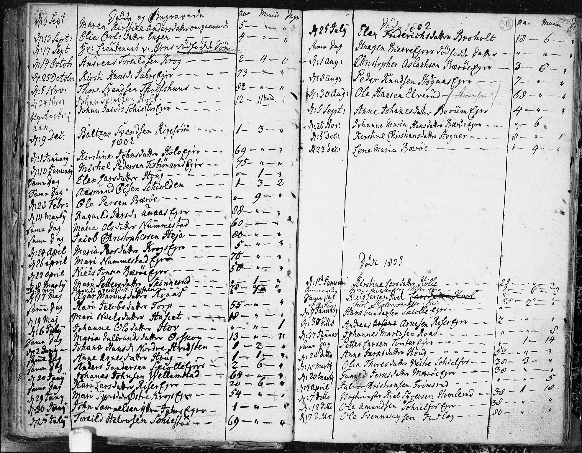 Hobøl prestekontor Kirkebøker, SAO/A-2002/F/Fa/L0001: Parish register (official) no. I 1, 1733-1814, p. 318